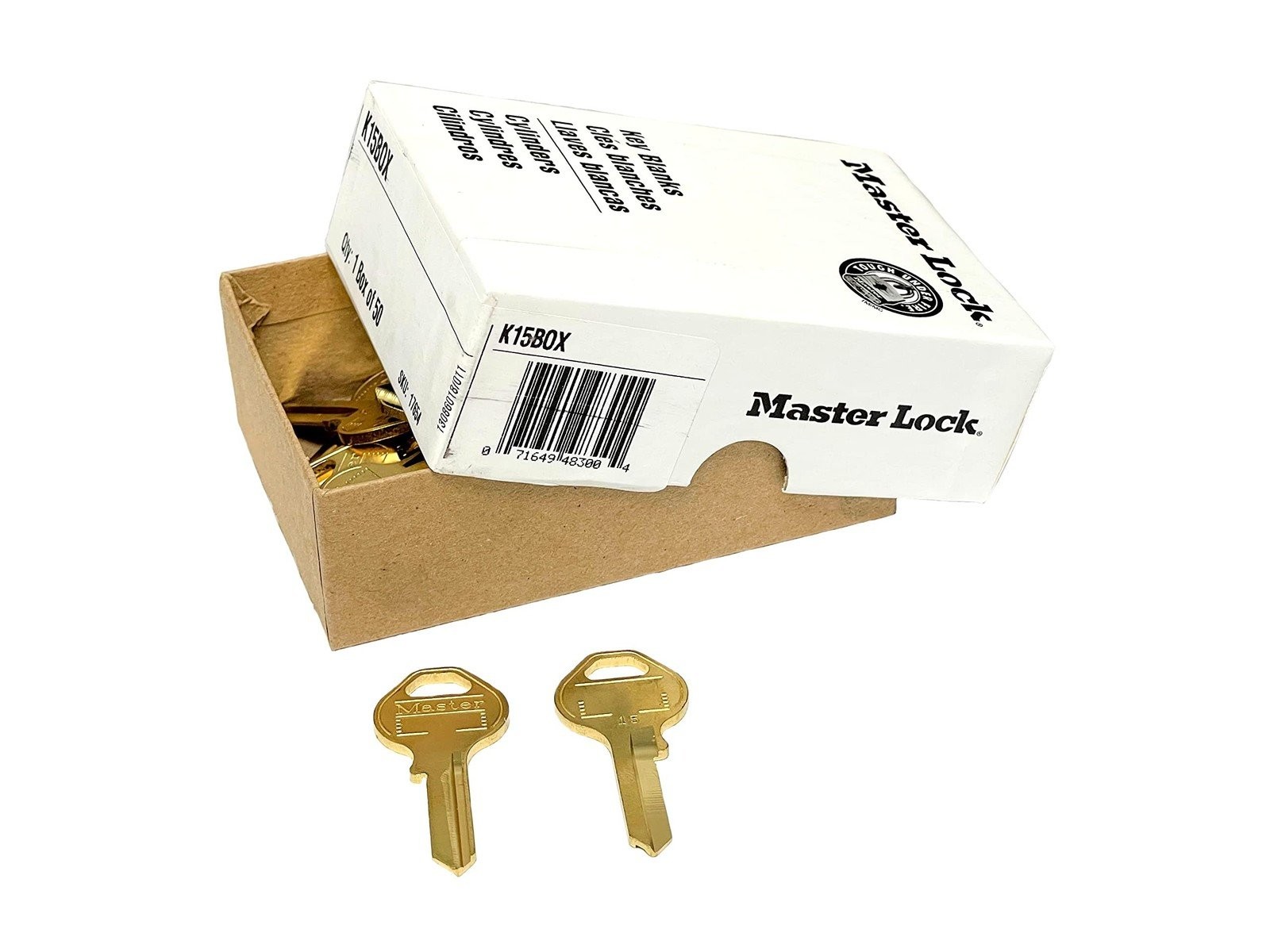 Master Lock K15 Key Blank for Padlock, Brass Material (50-Pack)
