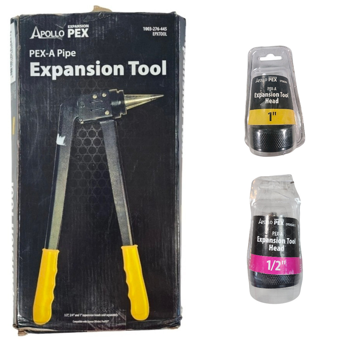 Apollo PEX-A Manual Expansion Tool, EPXTOOL, w/ 1/2" & 1" Heads, ASTM F1960