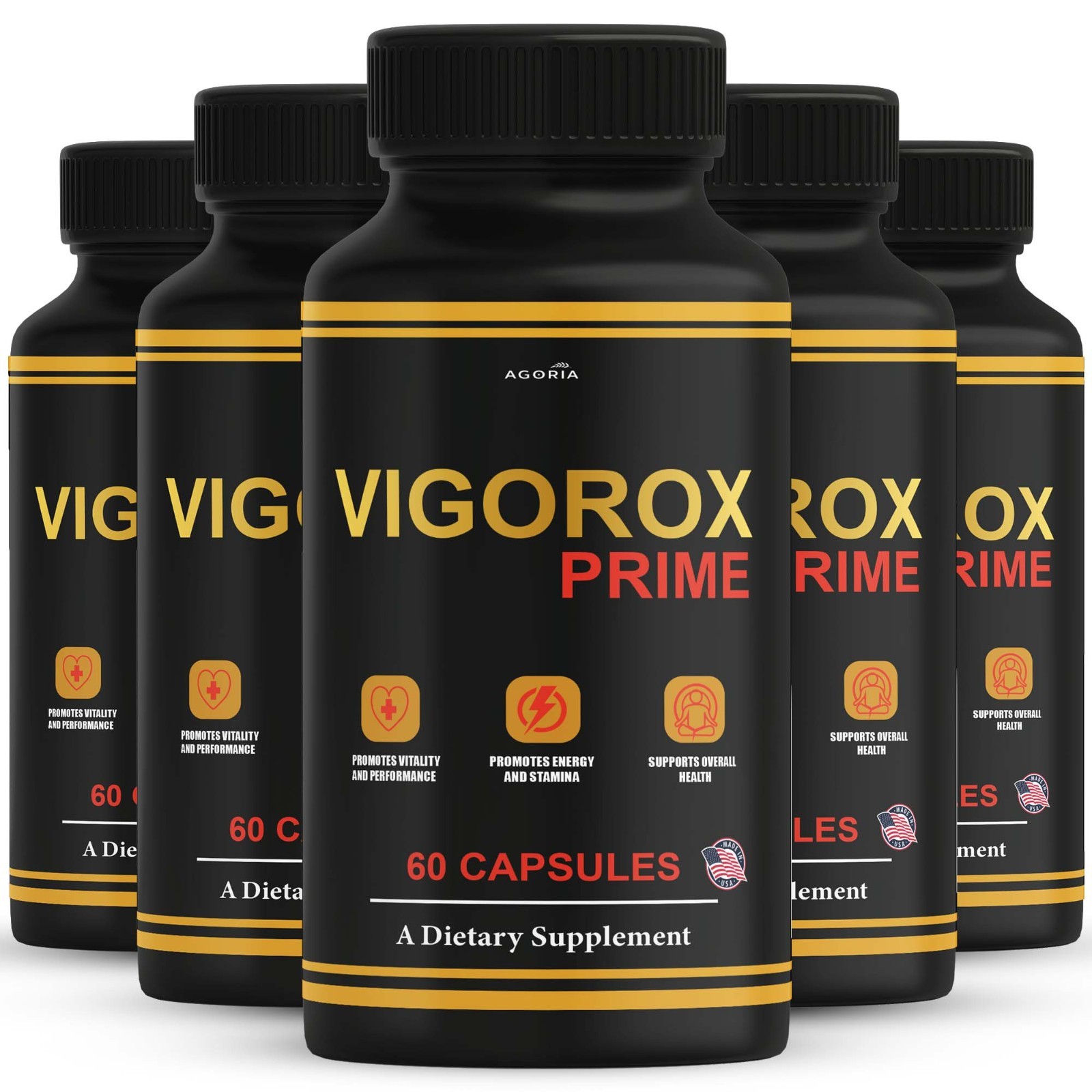 (5 Pack) Vigorox Prime Max Performance Supplement, VigoroxPrime Capsules
