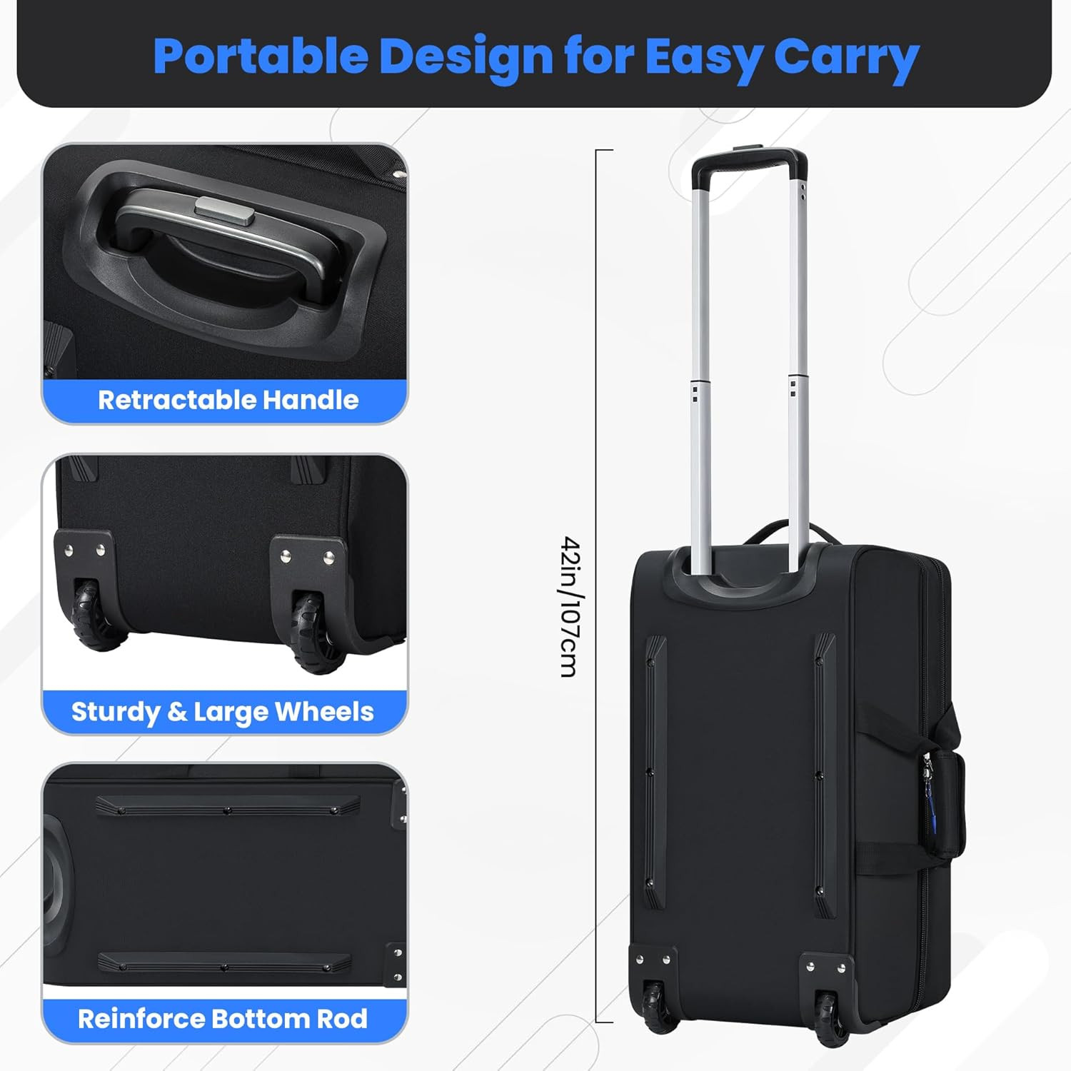 DJ Controller Case with Wheels, Rolling DJ Gig Bag for DJ, Music Producers | Com