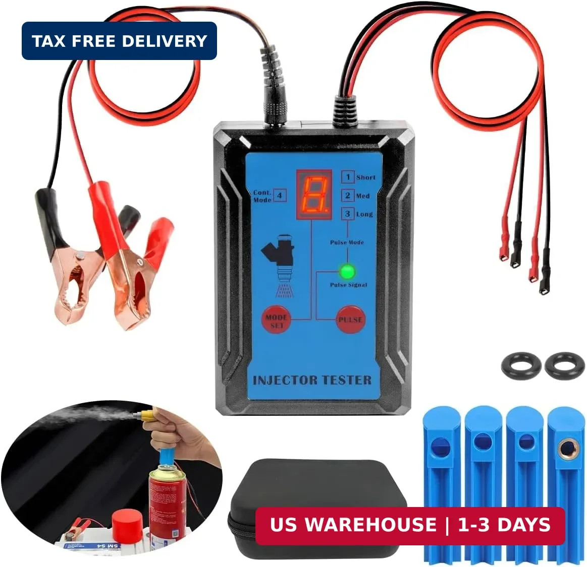 Fuel Injector Tester Cleaner Tool Kit 8 Pulse Modes Injector Tester 2 Fuel Injec
