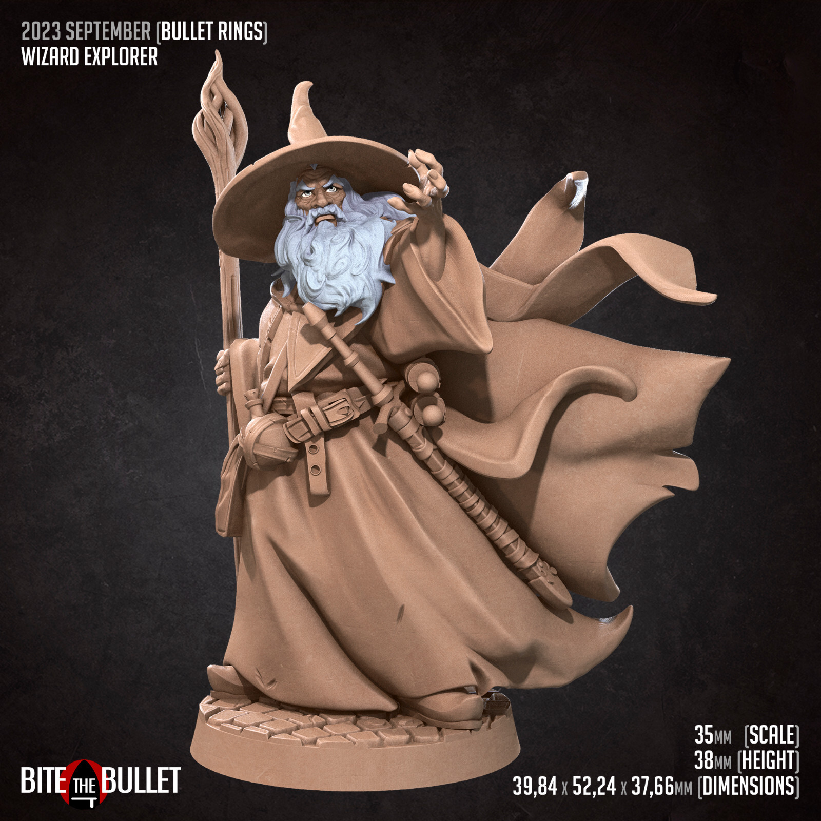 Human Wizard / Mage - Bite the Bullet - Dungeons and Dragons
