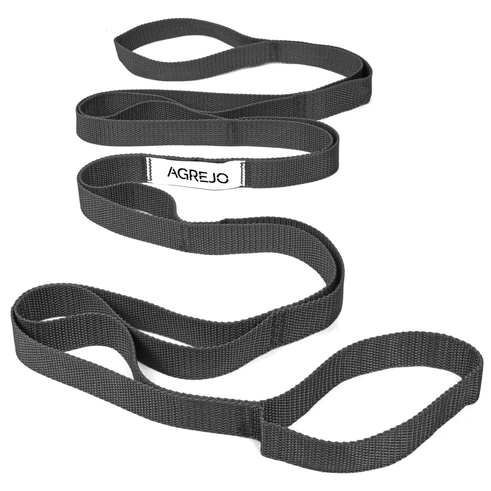 AGREJO Stretching Strap Yoga Physical Therapy for Home 1-Pack Black