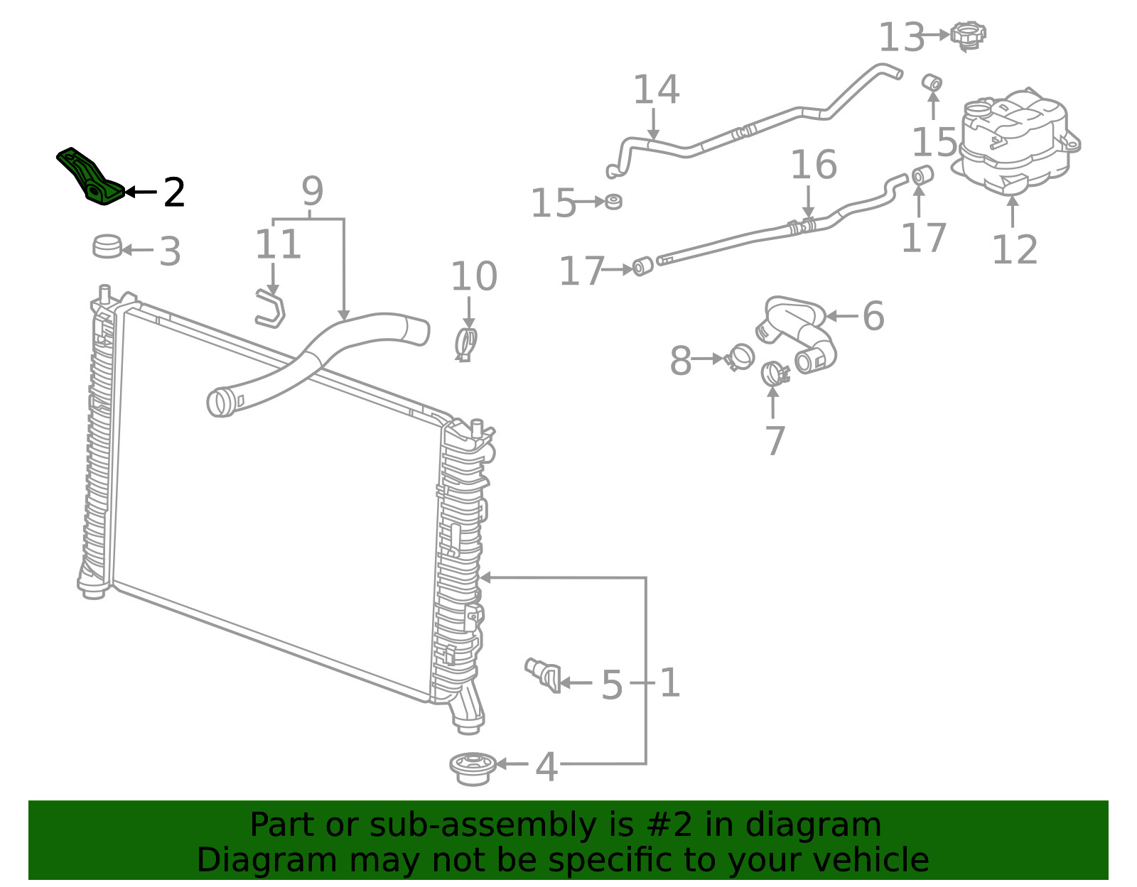 Genuine GM Passenger Side Radiator Upper Bracket 84082821