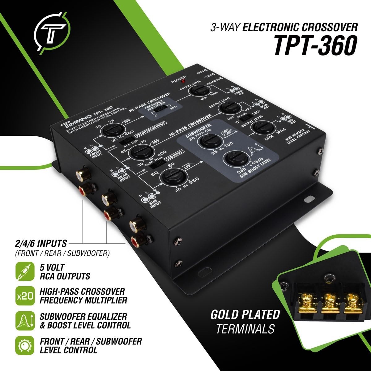 3-Way Electronic Crossover Subwoofer Control//-~