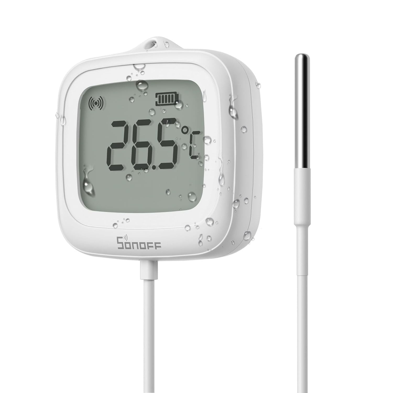 Smart Home-Compatible Zigbee Temperature Sensor - Waterproof & App Monitored