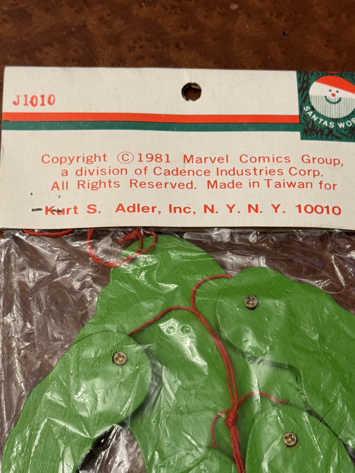 1981 Marvel Comics Kurt S Adler The Hulk Pull Puppet Ornament NEW