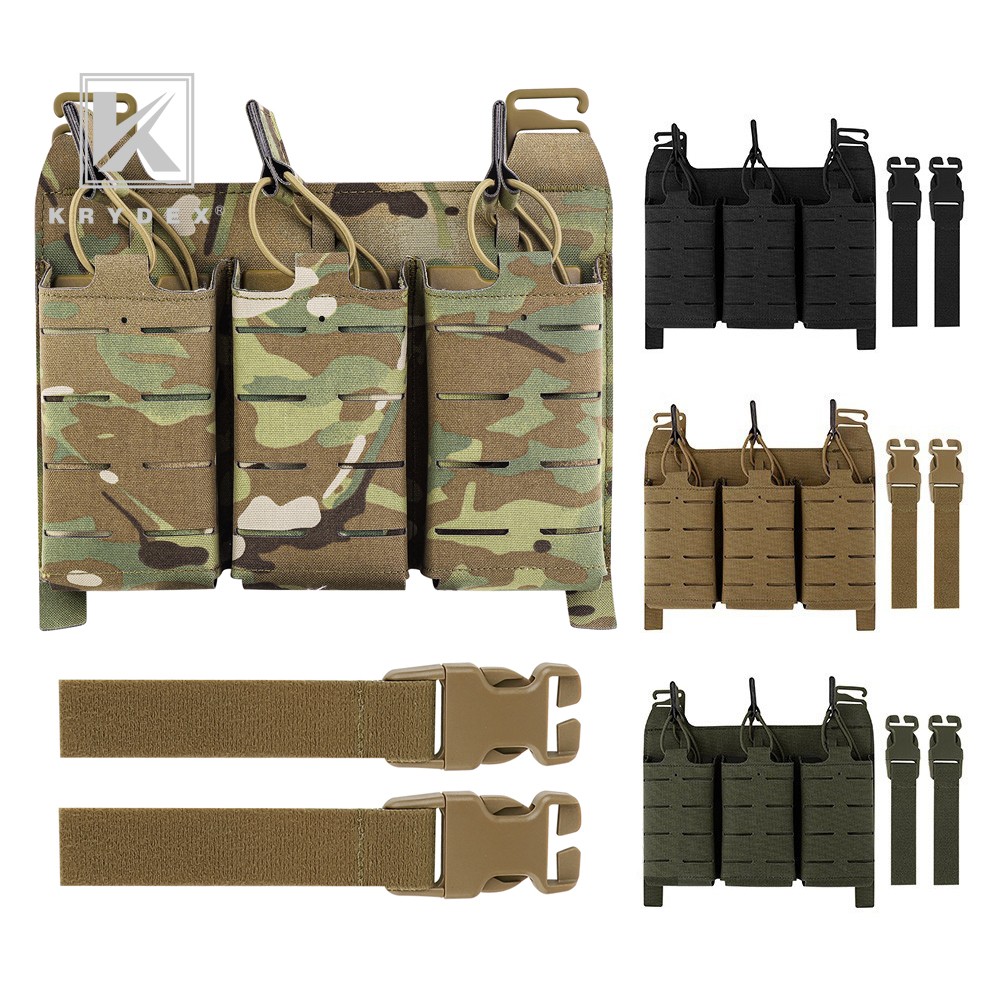 KRYDEX Tactical KTAR Front Flap 5.56 Triple Mag Magazine Pouch Placard Holder