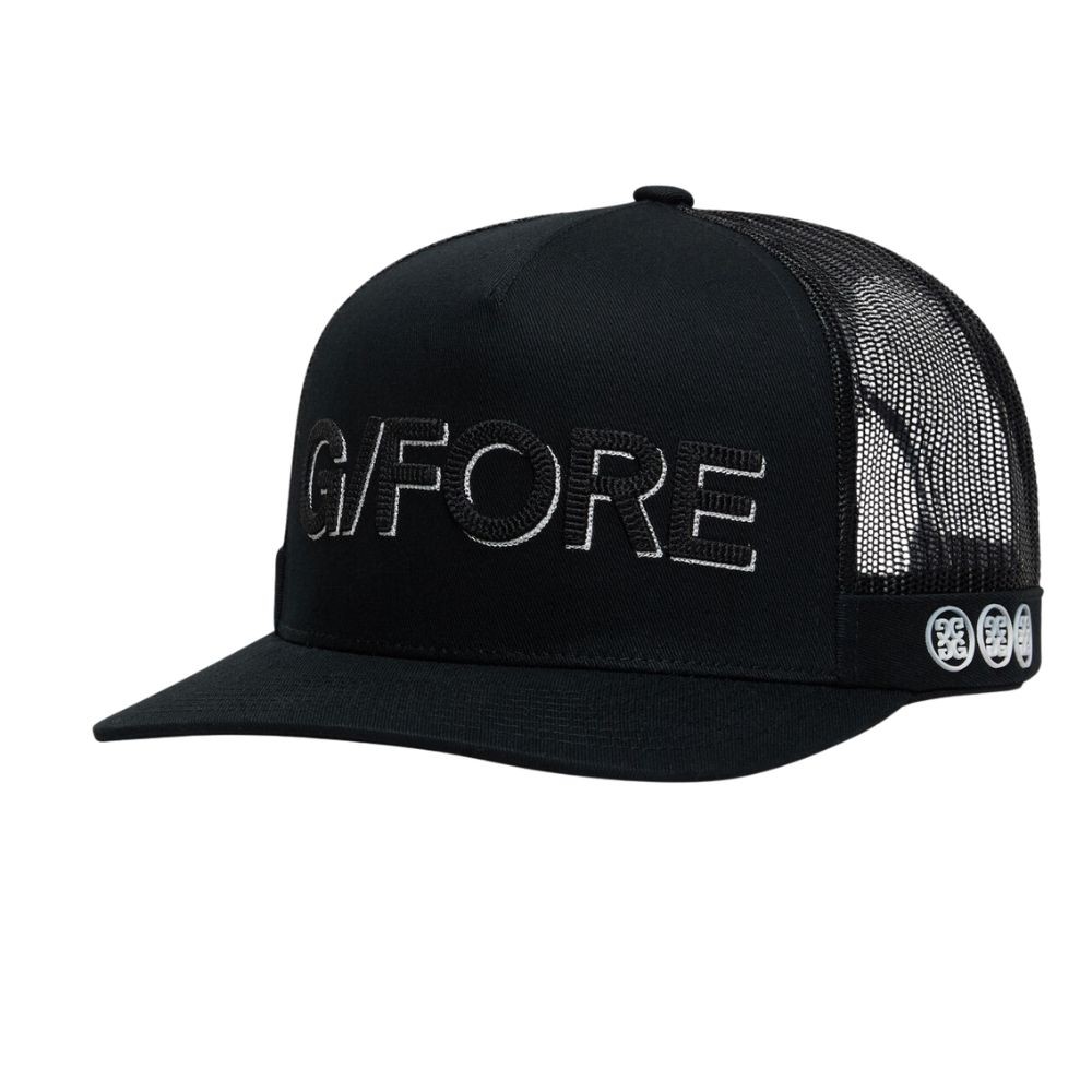 G/Fore Mens Shadow Trucker Hat Golf Cap - GMH000146 - Onyx - New 2026