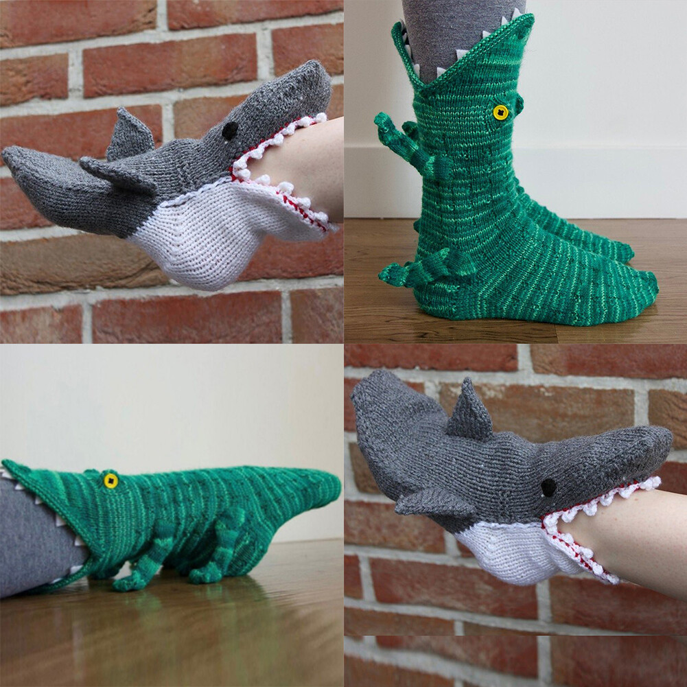 US 1 Pcs Funny Animal Socks Women Novelty Crocodile Shark Floor Socks Gifts