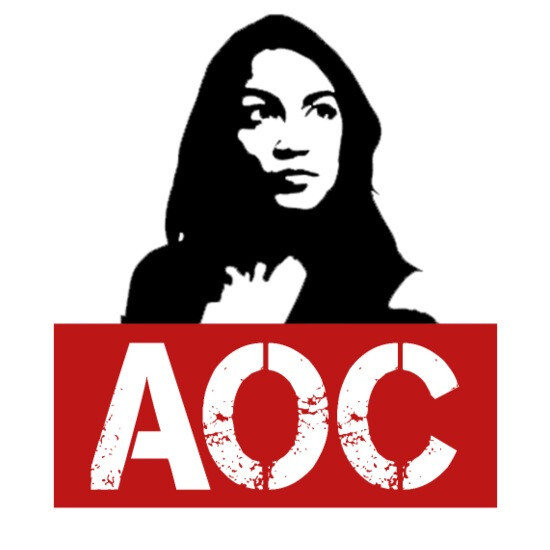 ALEXANDRIA OCASIO-CORTEZ (AOC) "AOC BLACK & RED" FRIDGE MAGNET 4.25" X 4.25"