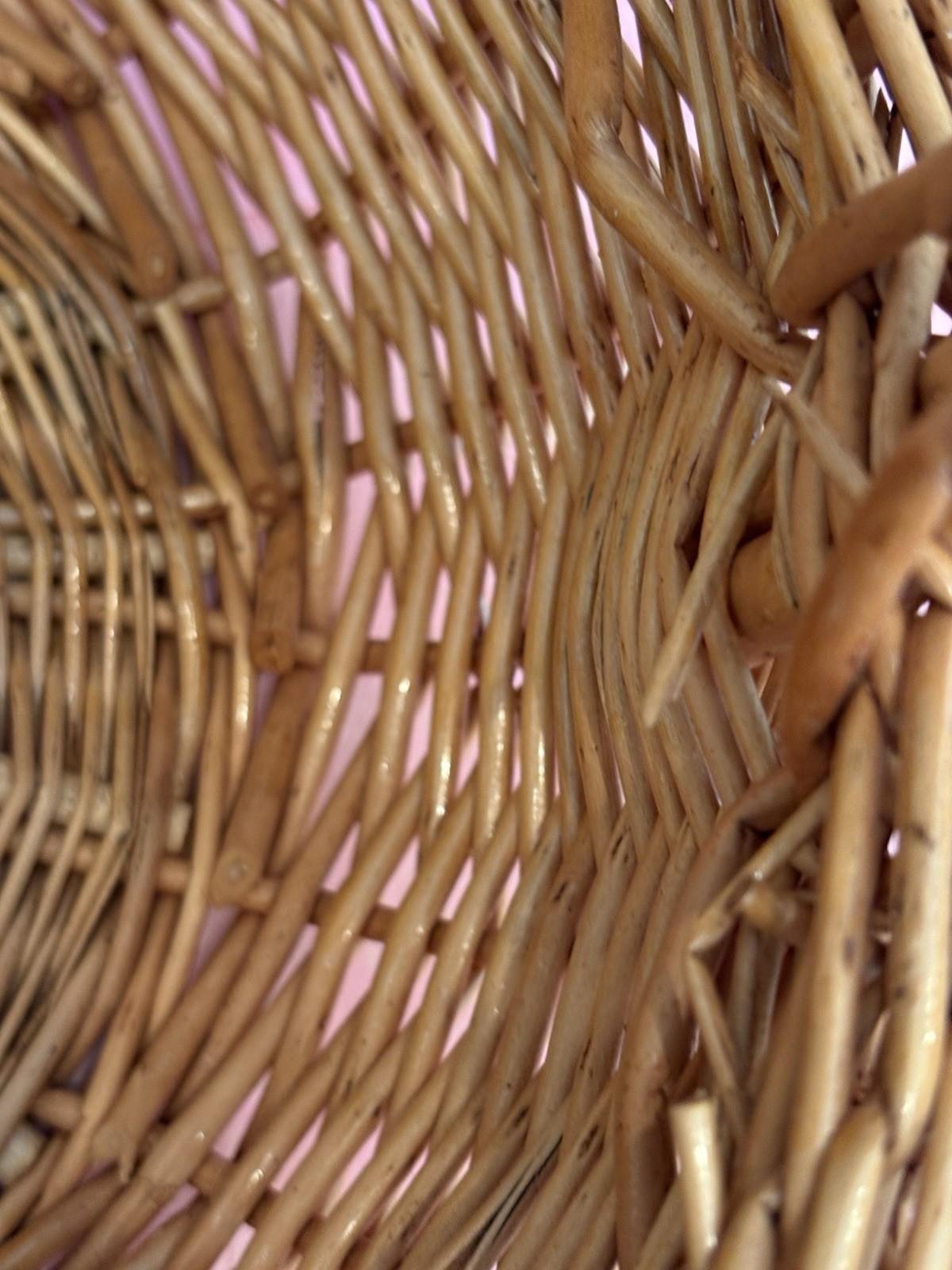 Vintage All Purpose Brown Wicker / Rattan Basket Gift Easter Bread Decorative