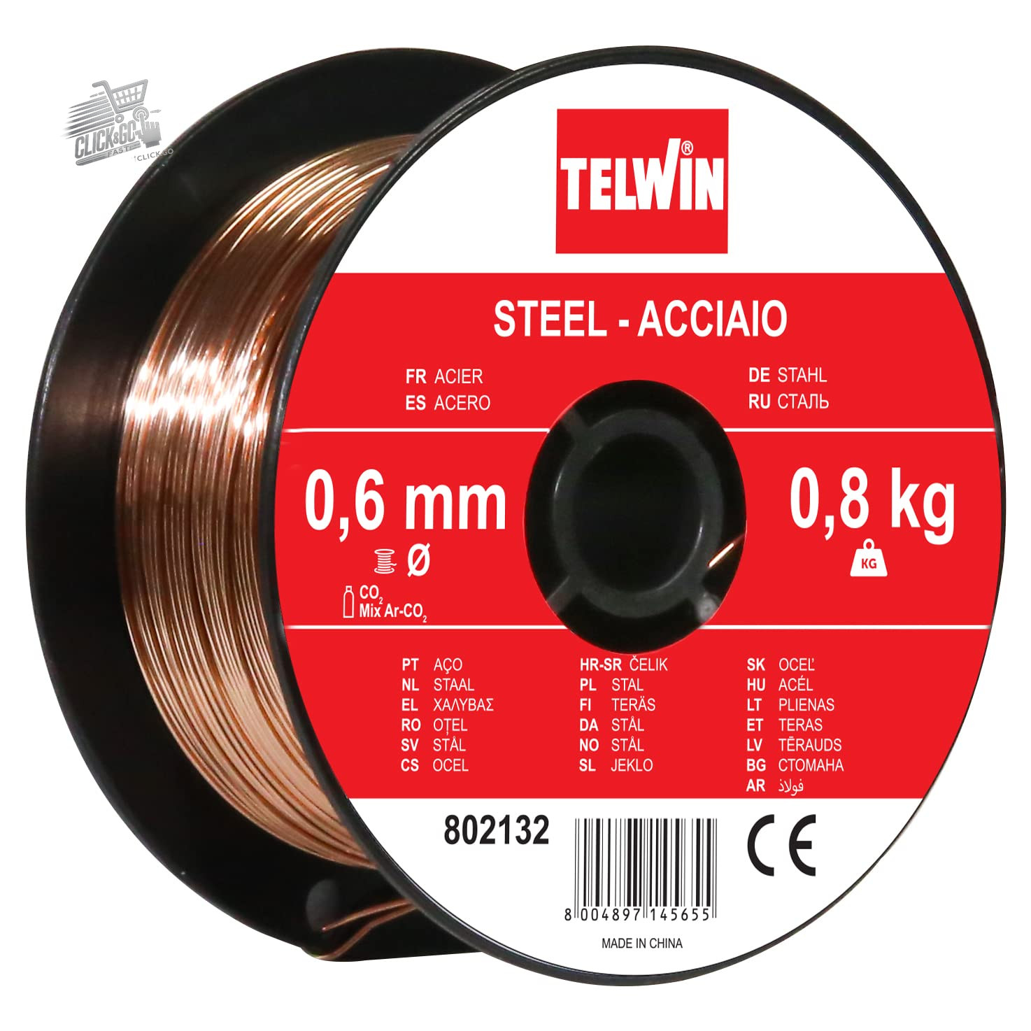 MIG MAG 0.6mm 0.8kg Gasless No Gas Carbon Steel Welding Steel Wire Coal