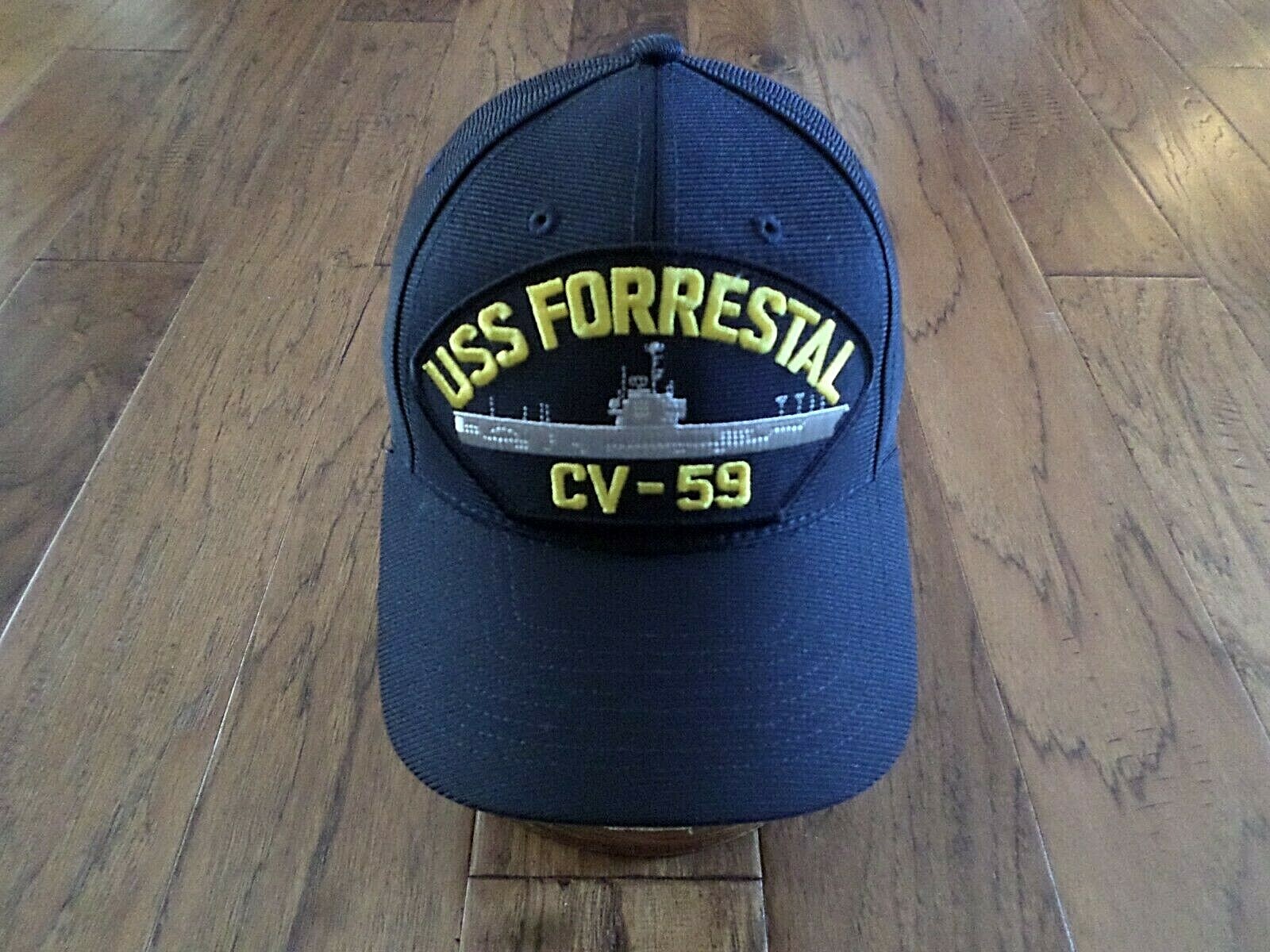 USS FORRESTAL CV-59 NAVY SHIP HAT U.S MILITARY OFFICIAL BALL CAP U.S.A MADE