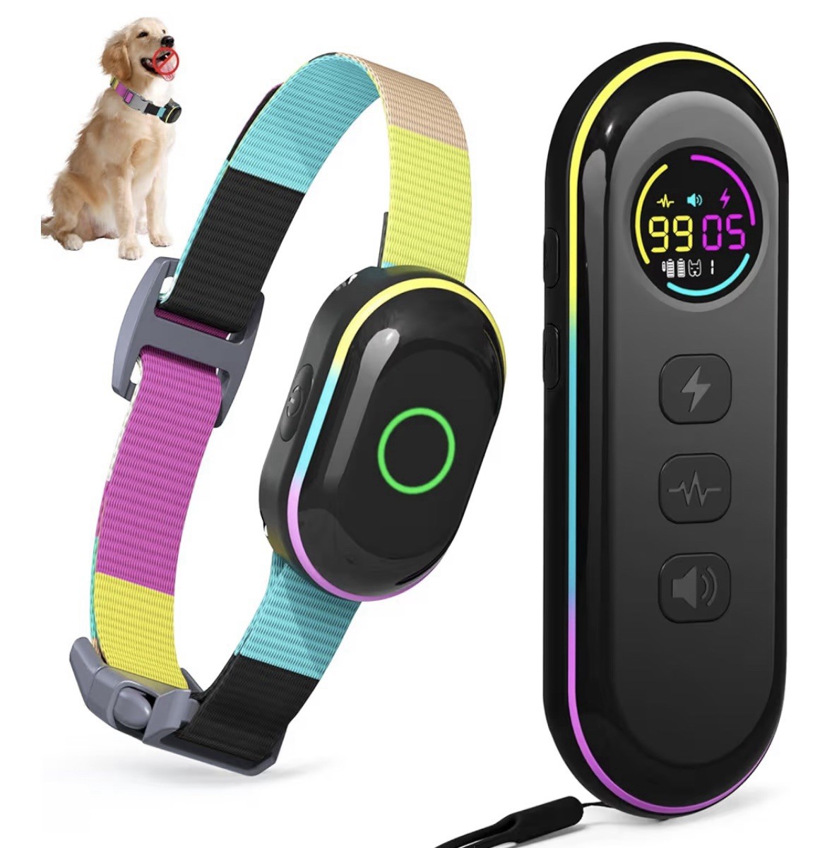 Dog Shock Collar Training Collar - White controller