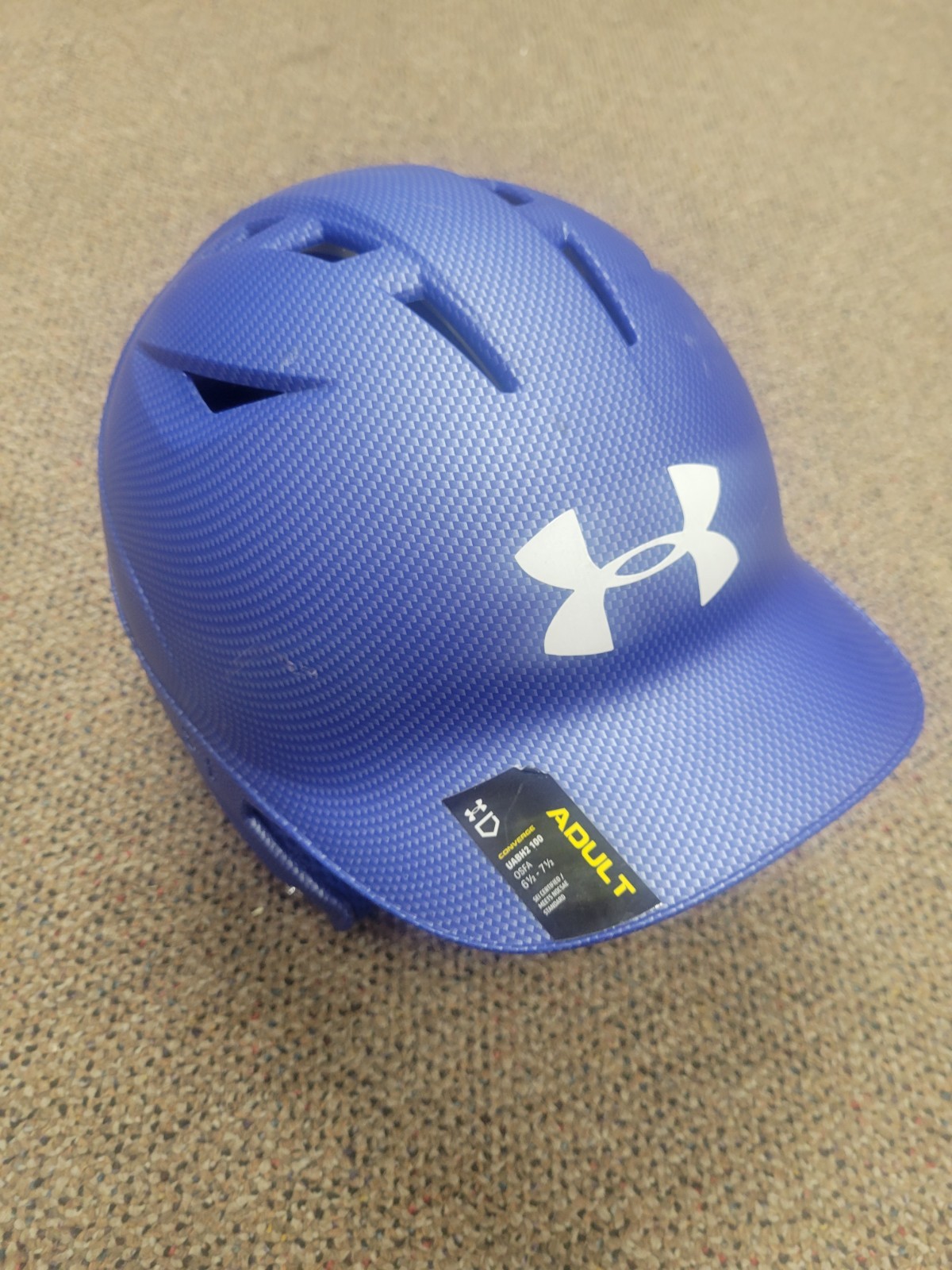 New Under Armour UABH2 100 Adult Baseball Batting Helmet Blue 6 1/2 7 1/2 ABS