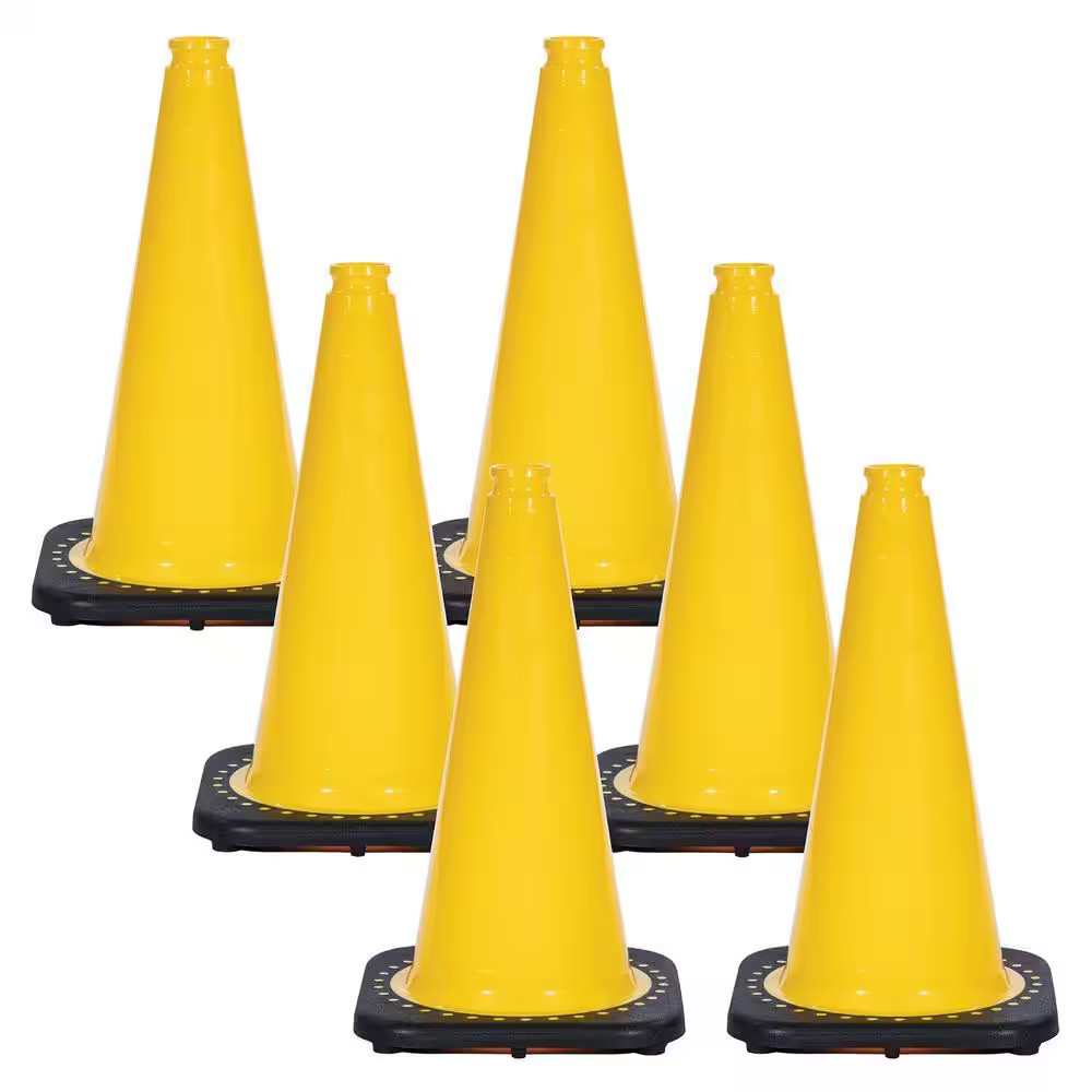 18 In. Yellow Traffic Cones