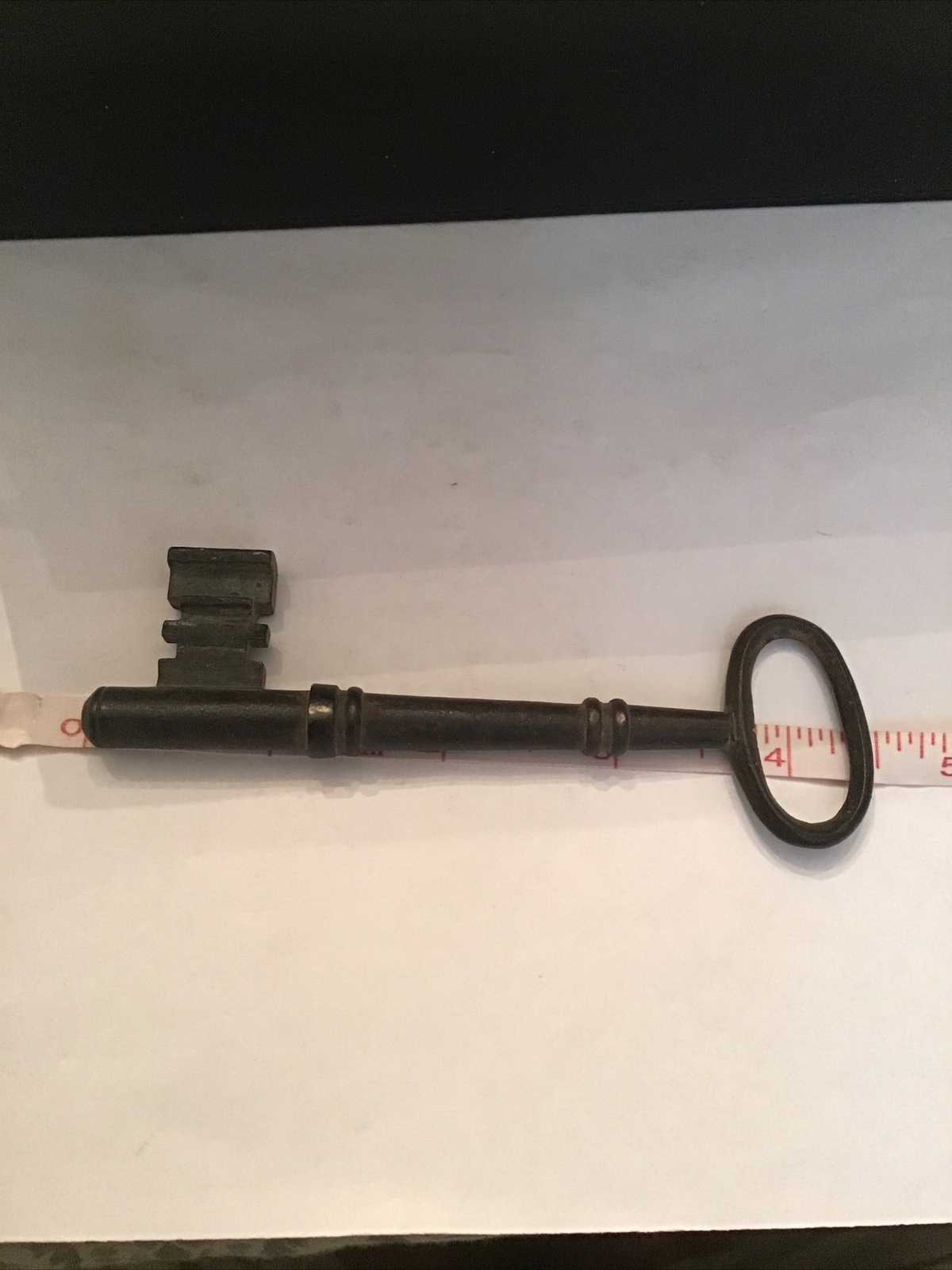 Antique Iron Skeleton Key 1.3/8” X 4.7/16” Long -Has 19.5 Marked on It.