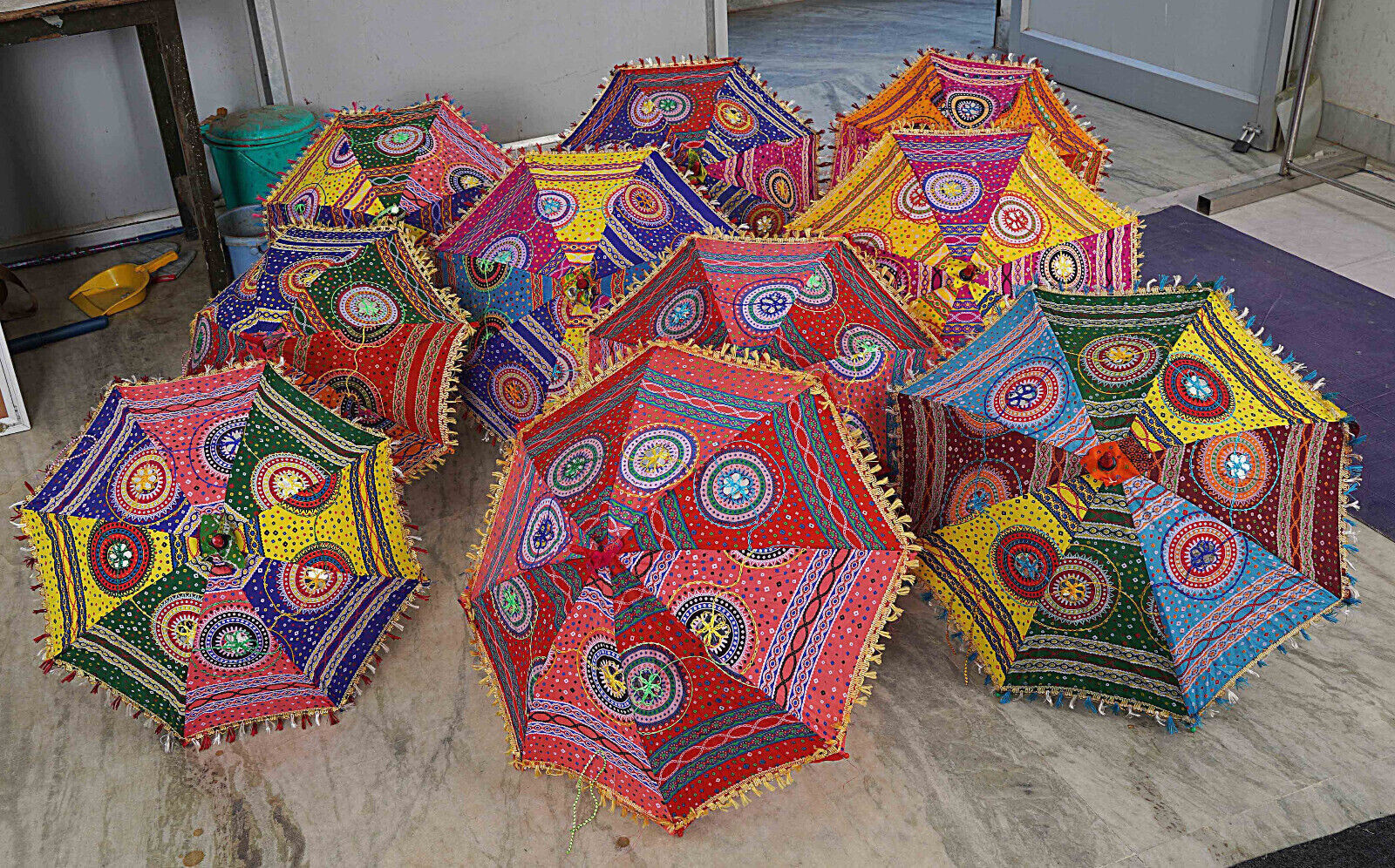 5 Pcs Lot Indian Women Sun Shade Wedding Mehndi Umbrella Home Decoration Parasol