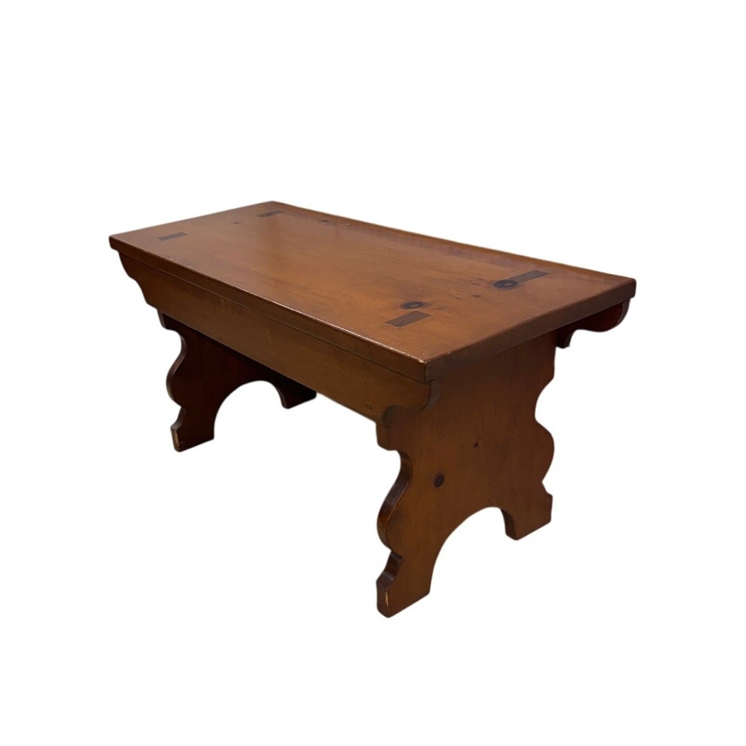Rustic Solid Wood Bench Trestle Farmhouse