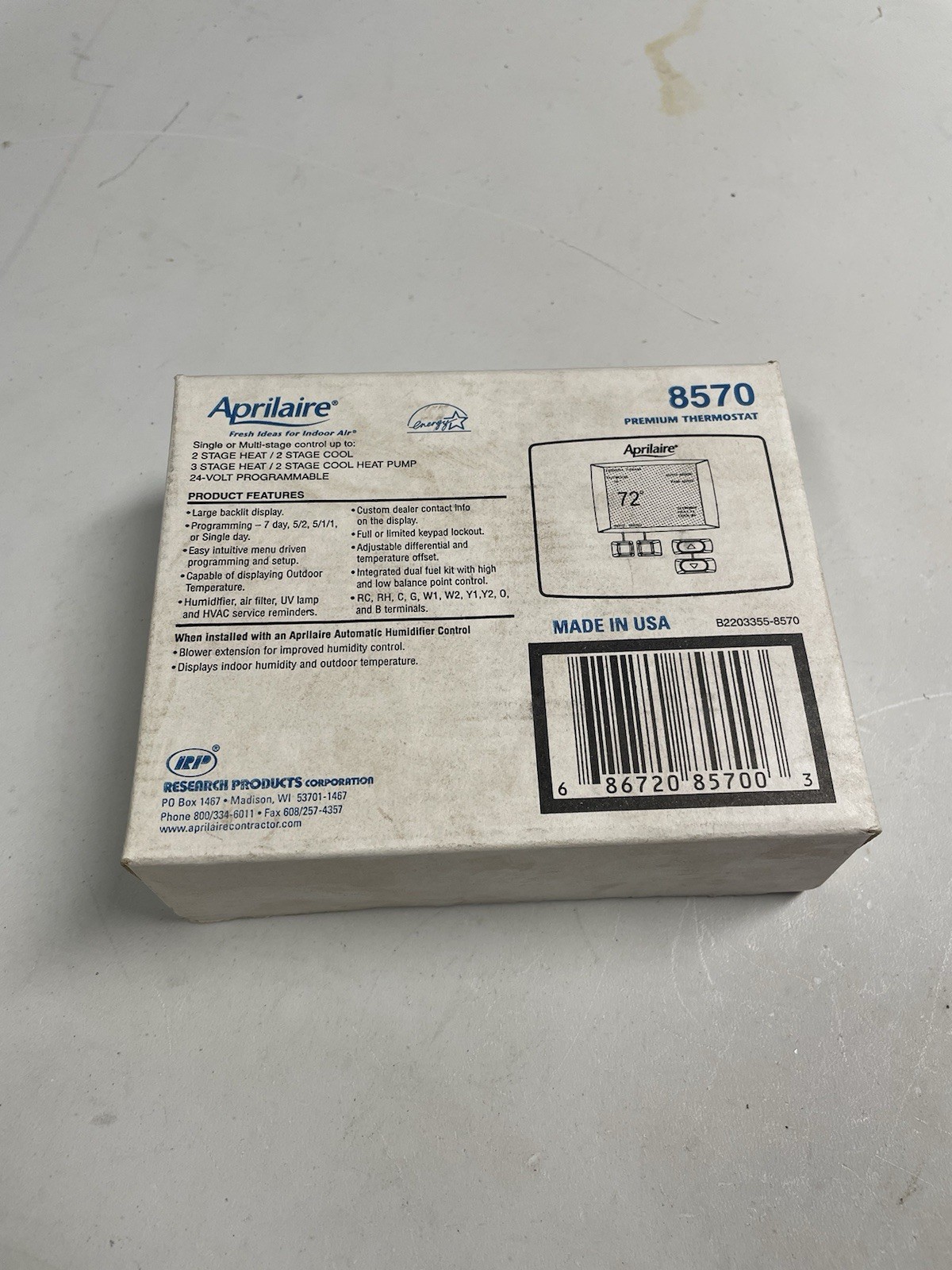 Aprilaire 8570 Premium Thermostat Multi Stage DISCONTINUED BY MANUFACTURER