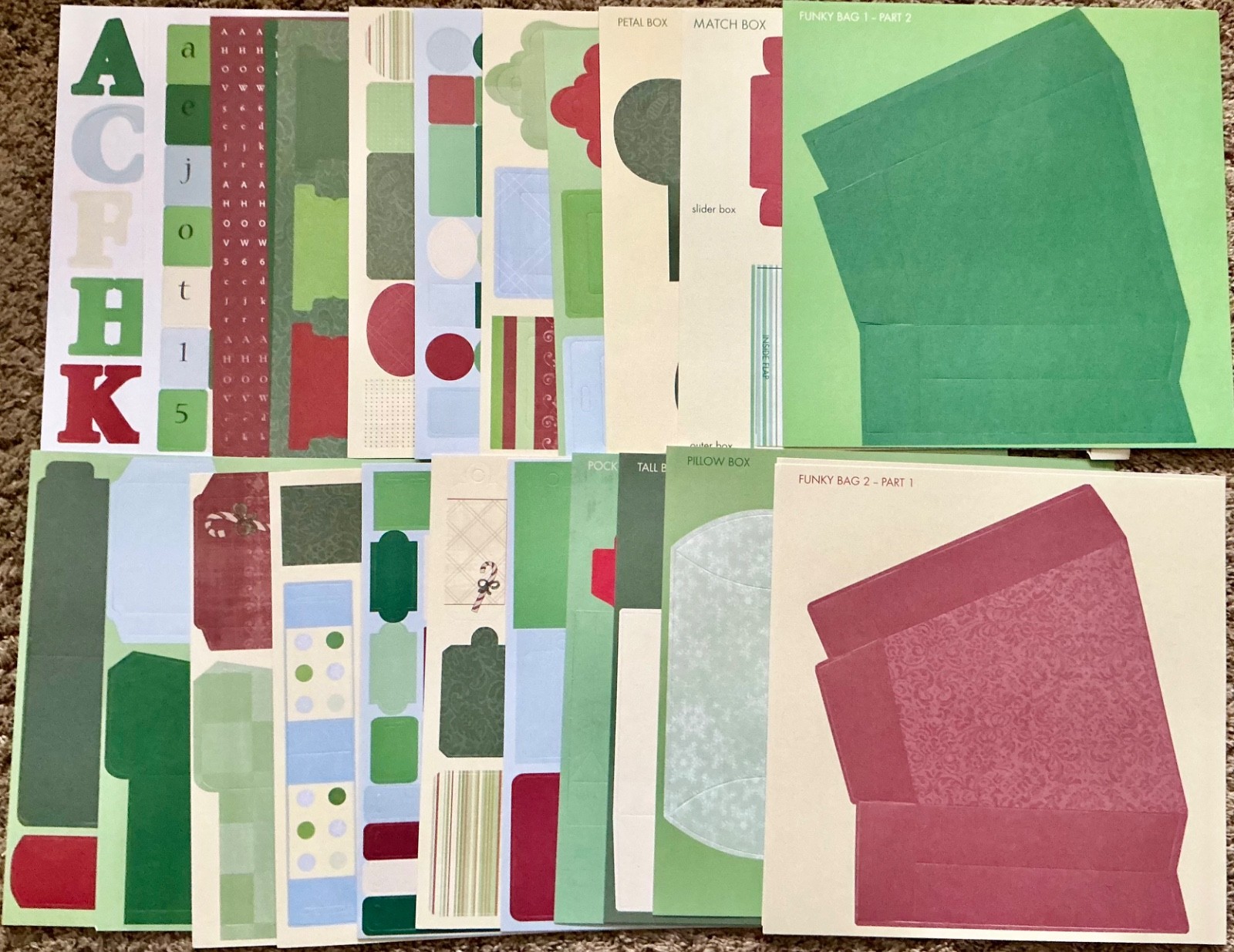 NEW Assorted Punch Out ALPHABETS, BOXES & TAGS Paper Crafting Kit 27 Sheets