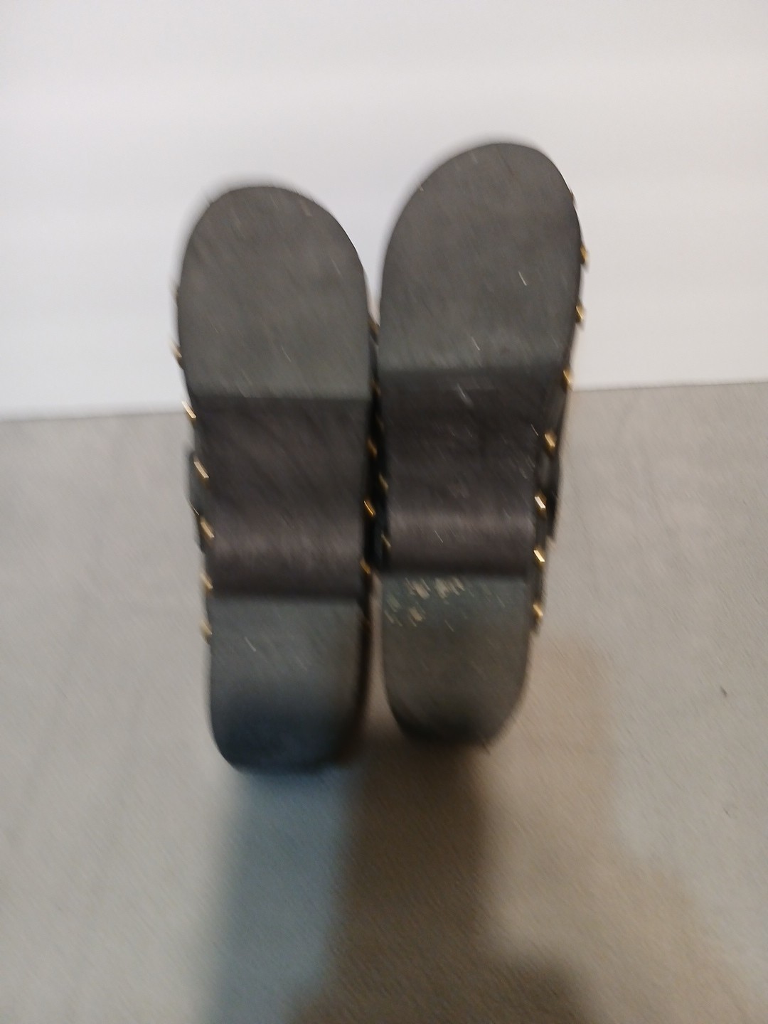Mong Women's Black Mules Size 38 Europe 7.5 Slip On Black