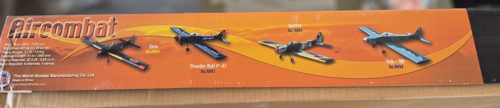 Vintage "The World Models " Spitfire R/C Nitro Plane
