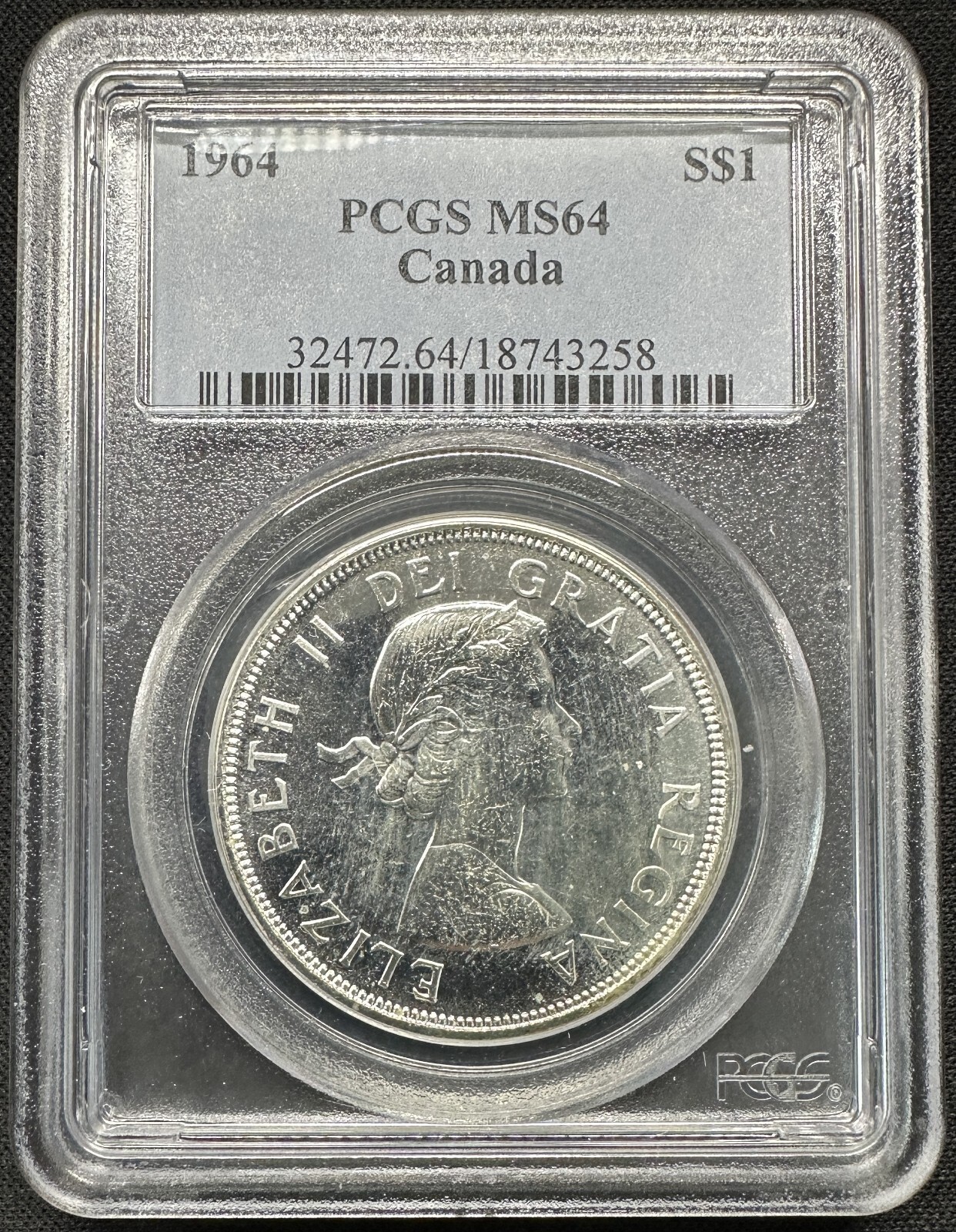 Canada - 1964 Silver Dollar - PCGS MS64 - LUSTROUS & CHOICE SURFACES!