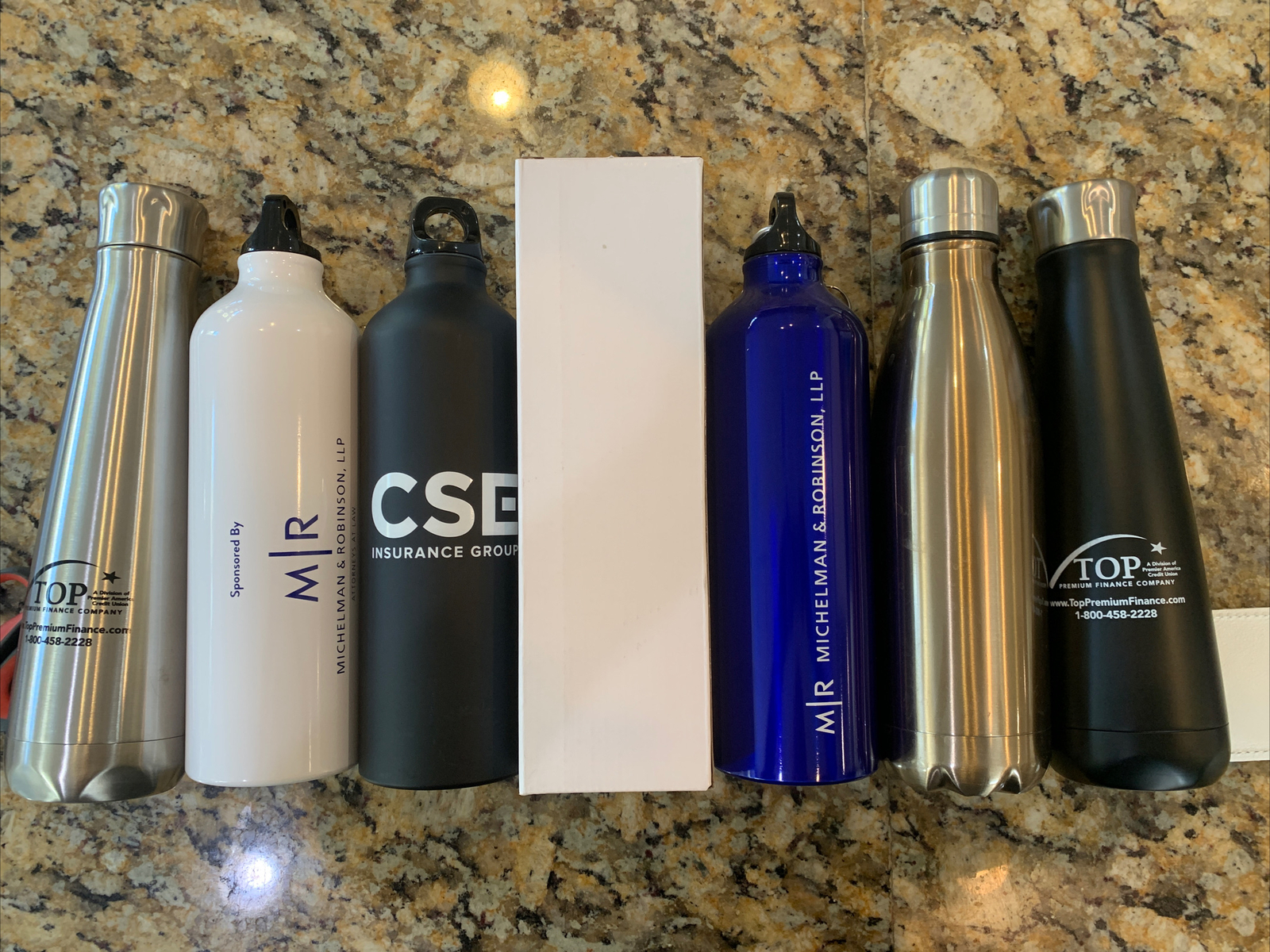 Lot of 7 Brand New flasks water bottles Lids Keychain Aluminum Stainless Steel