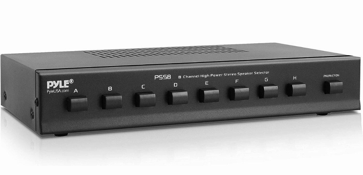 Pyle PSS8 8 Zone Multi Channel Speaker Stereo Amplifier Switch Box Hub
