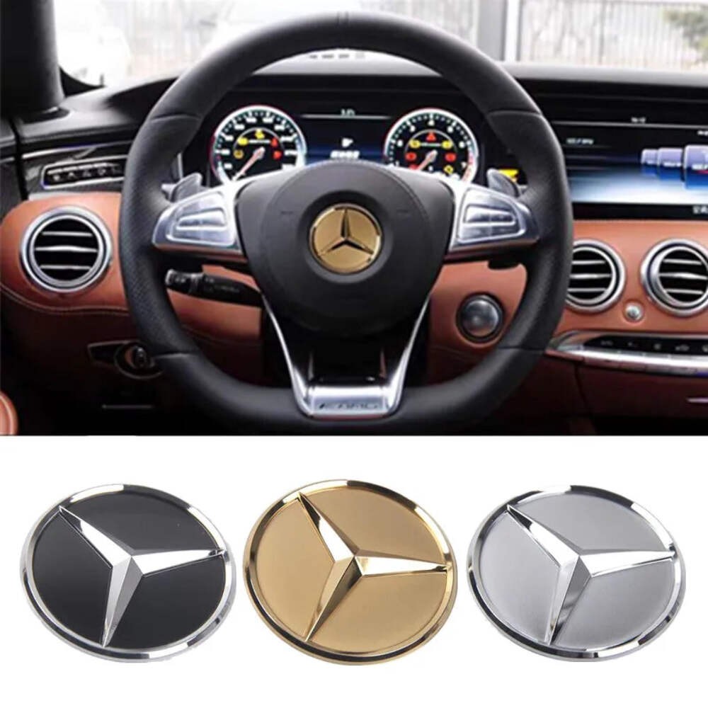 52mm 57mm Car Steering Wheel Badge Sticker Replace Decor For Mercedes Benz B/C/E