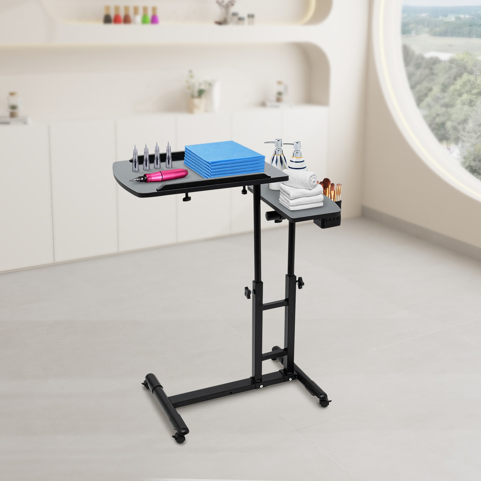 Mobile Tattoo Work Station Arm Rest Stand Desk Table Workbench Tray Portable USA