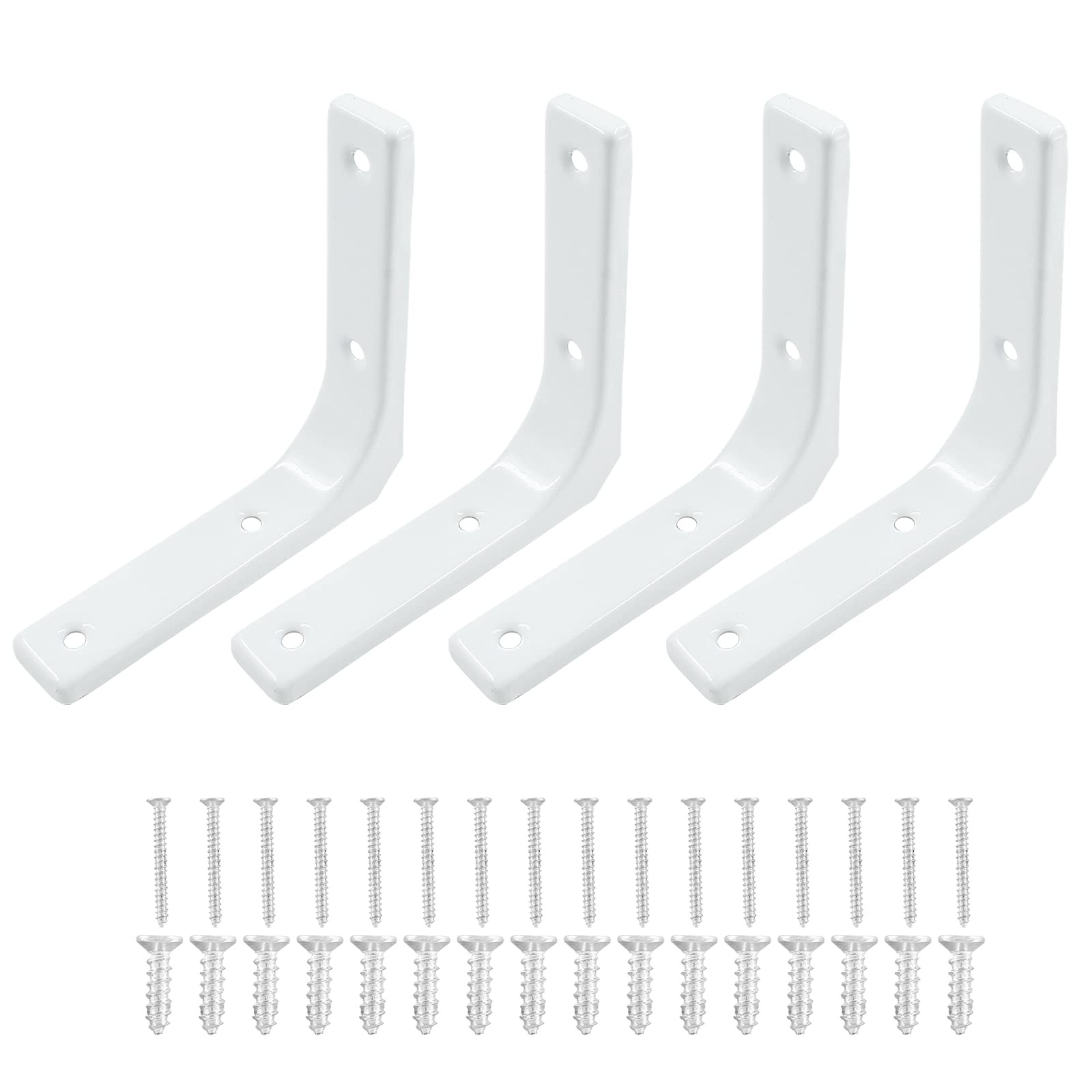4 PCS 4 Inch White Wall Shelf Brackets Heavy Duty Support Decor Hardware