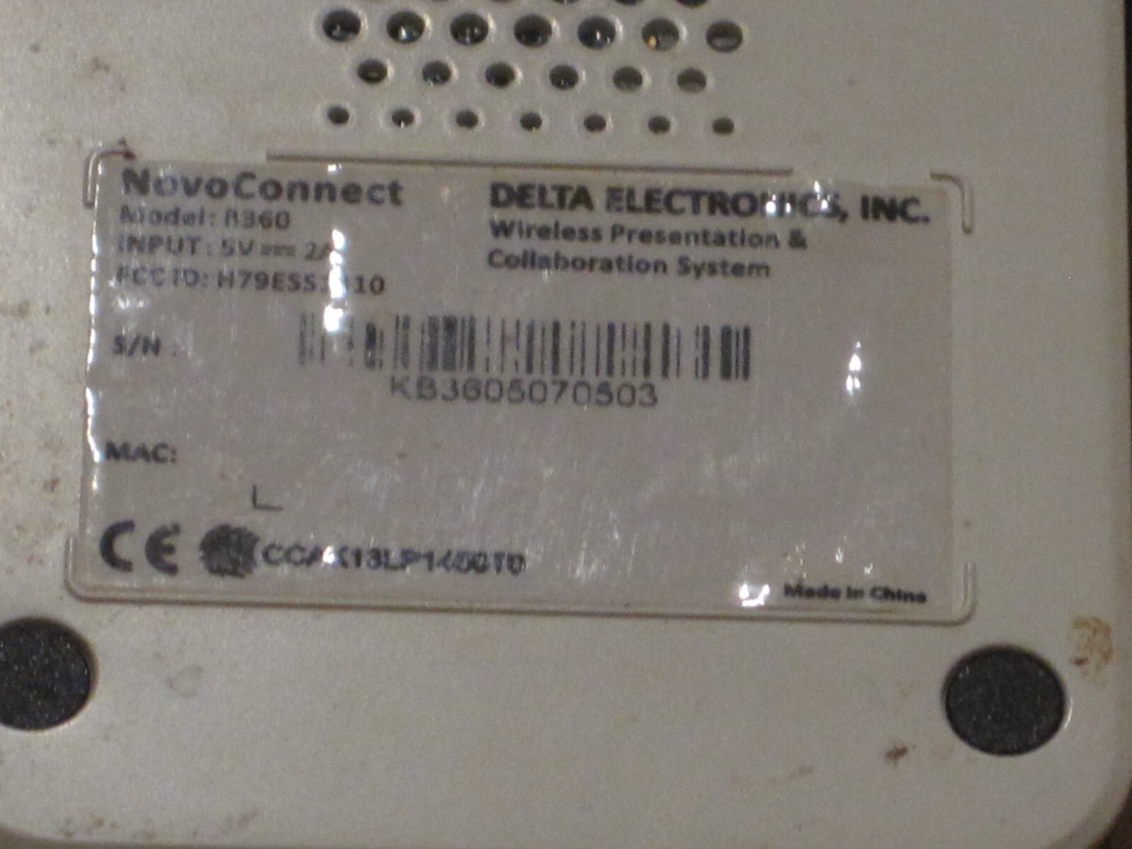 DELTA ELECTRONICS NOVOCONNECT 8360 WIRELESS PRESENTATION COLLABORATION SYSTEM