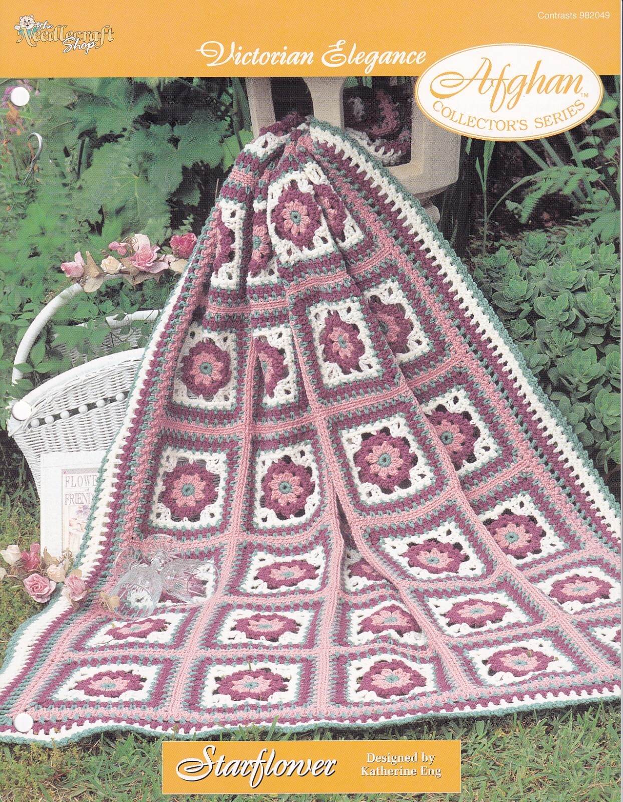 Afghan Crochet Pattern STARFLOWER Block Victorian Elegance Needlecraft Shop