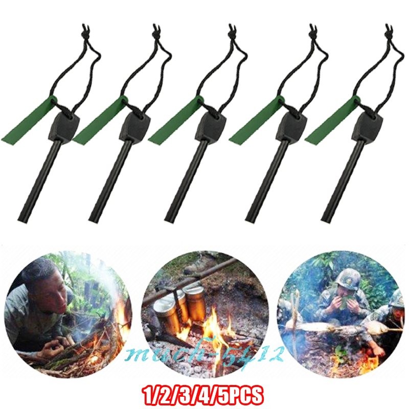 Ferrocerium Rod Fire Starter with Handle and Steel Scraper Flint Striker