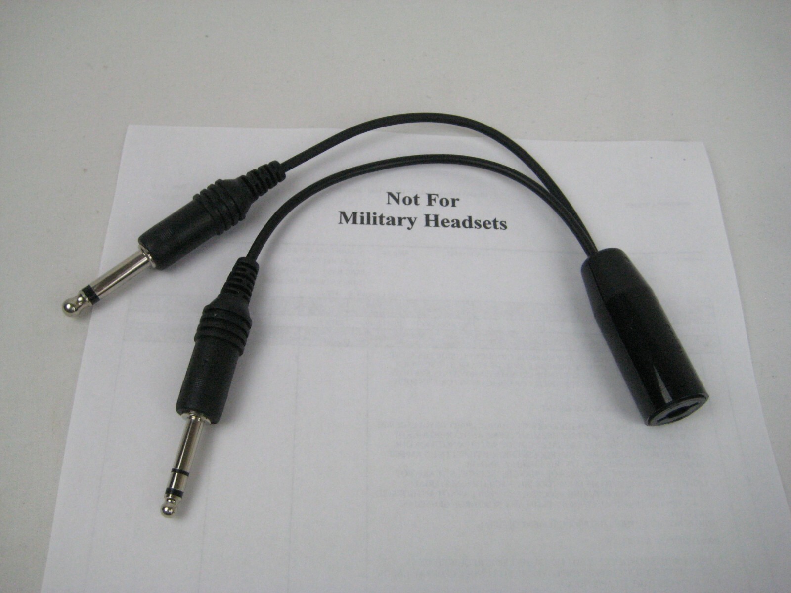GA Helicopter to GA Fixed Wing Headset Adapter PA75 PA-75