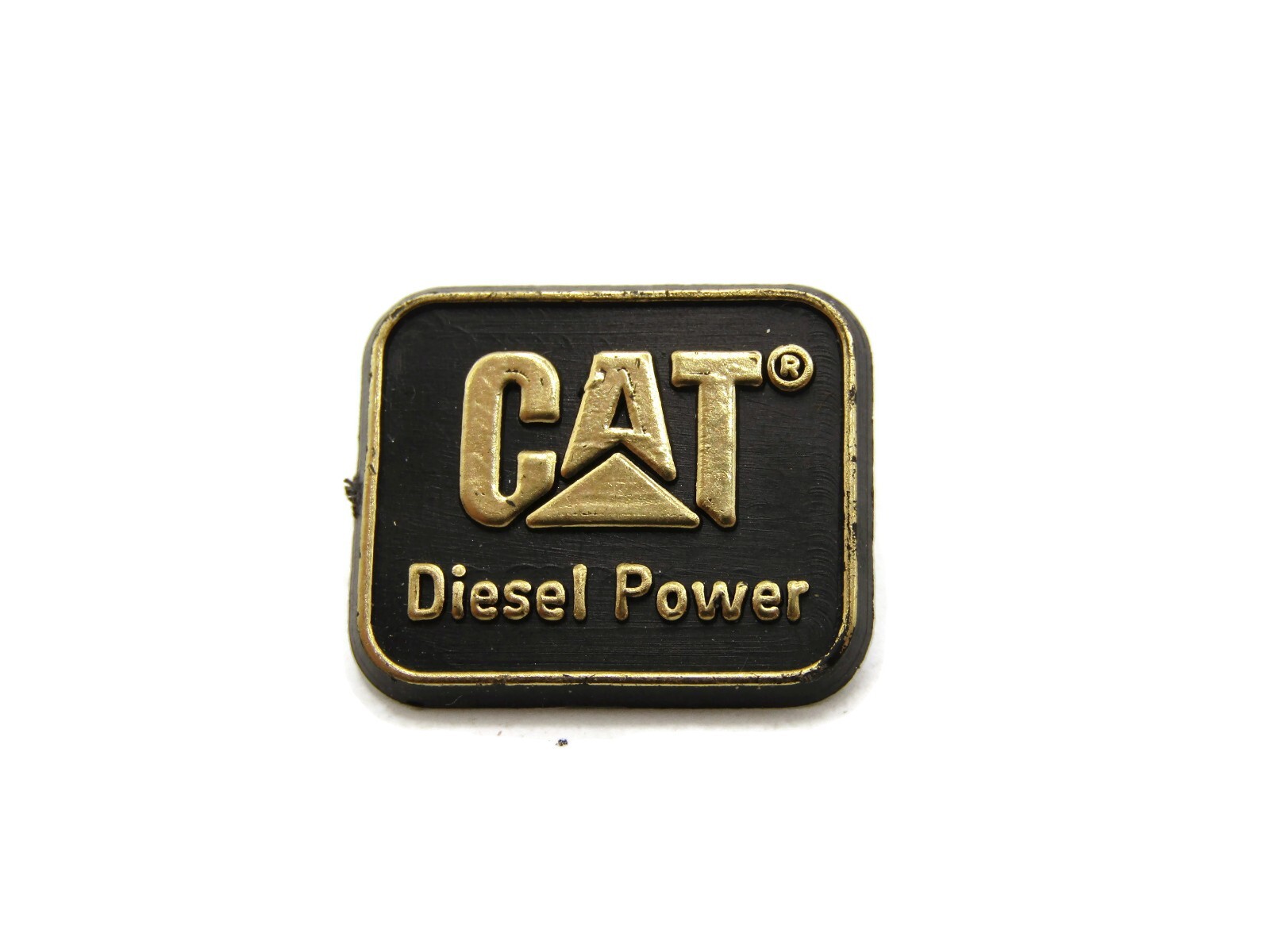 Vintage Caterpillar CAT Diesel Power Pin Black Gold Tone Logo Lapel Hat Badge