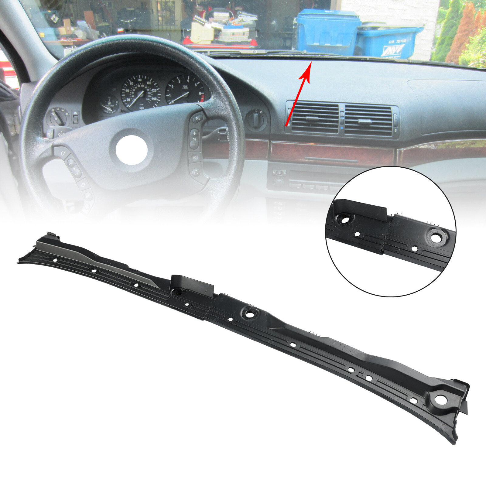 Windshield Cowl Cover 51718159292 For BMW 525i 528i 530i 540i M5 1997-2003#