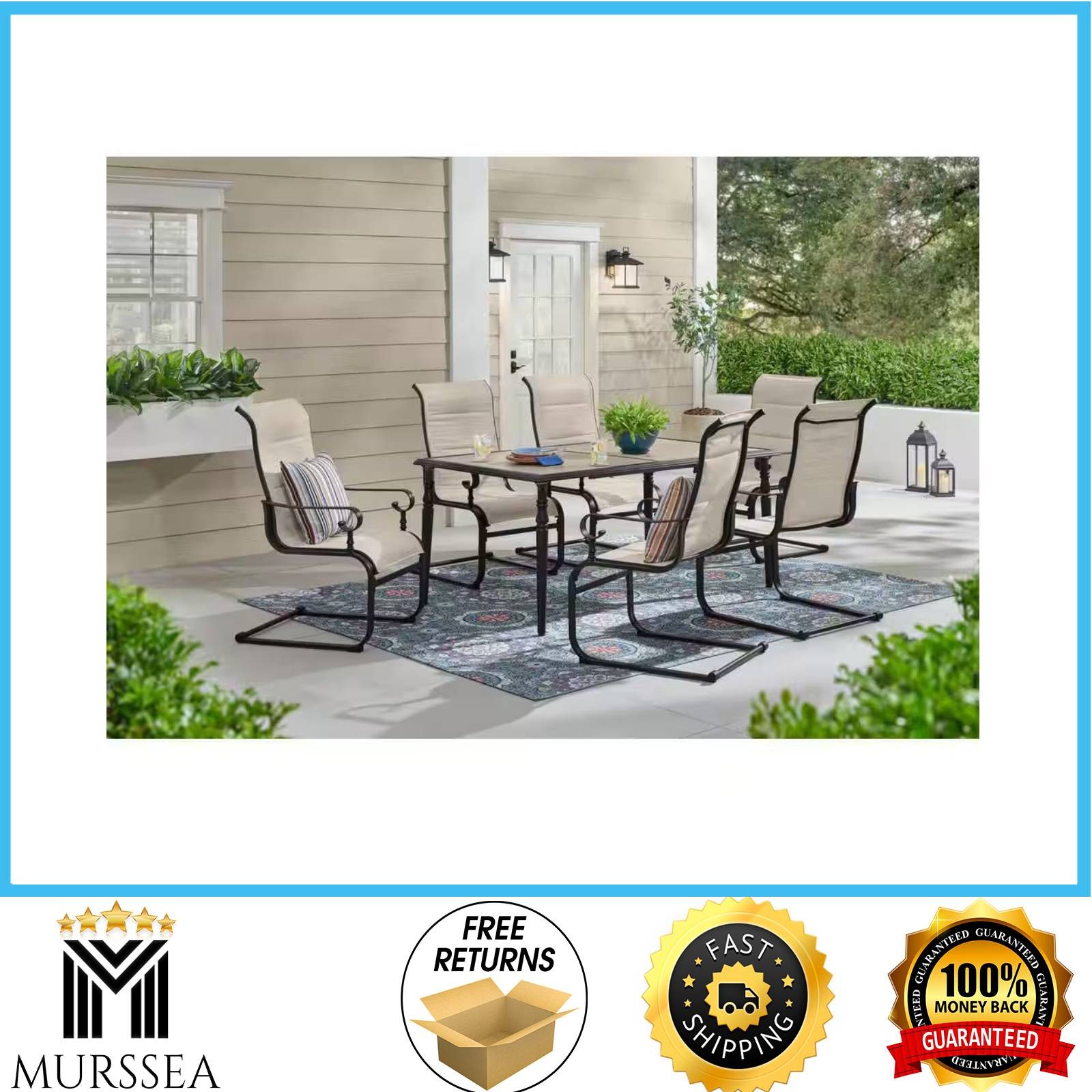 Hampton Bay Glenridge Falls 7-Piece Metal Padded Sling Outdoor Dining Set