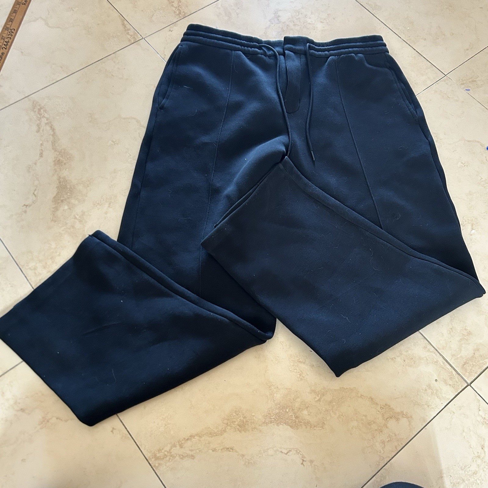 Black Nike Tech Pleated Wideleg Sweatpants Uncuffed Men’s Size Medium Sz M