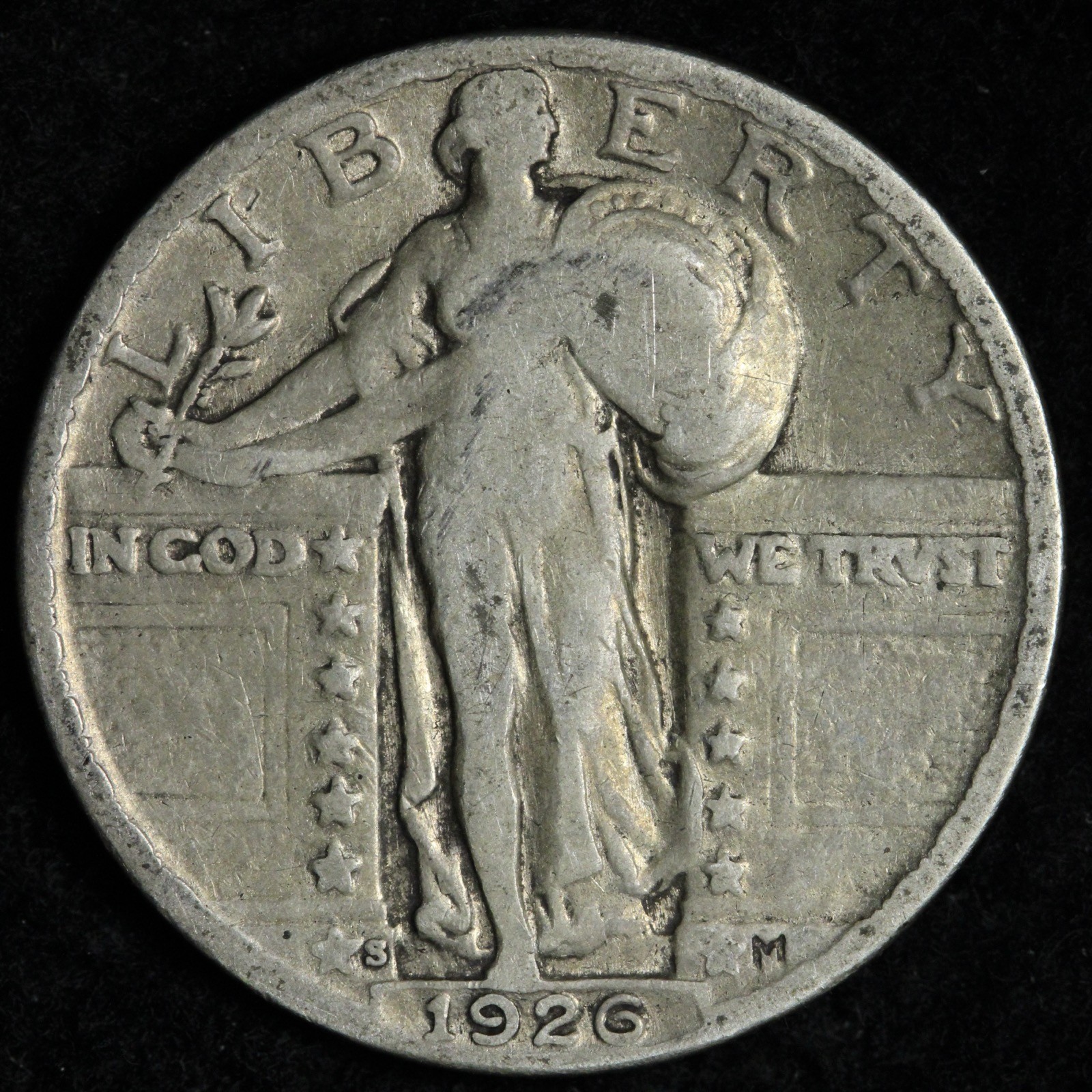1926-S Standing Liberty Silver Quarter VG E293 UDB