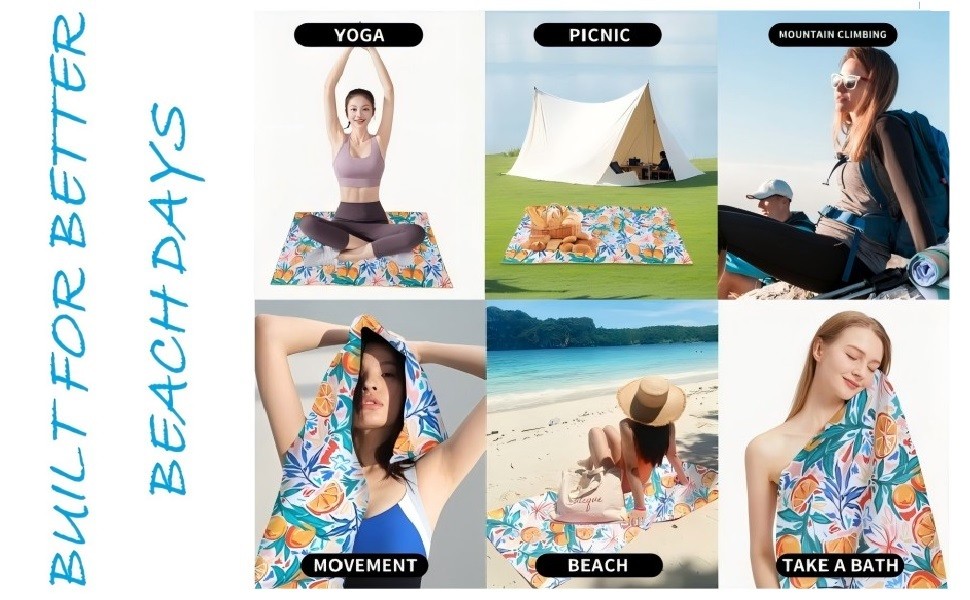 Microfiber Waffle Beach Towels,Ultra Soft and Sand Beach Essentials,High