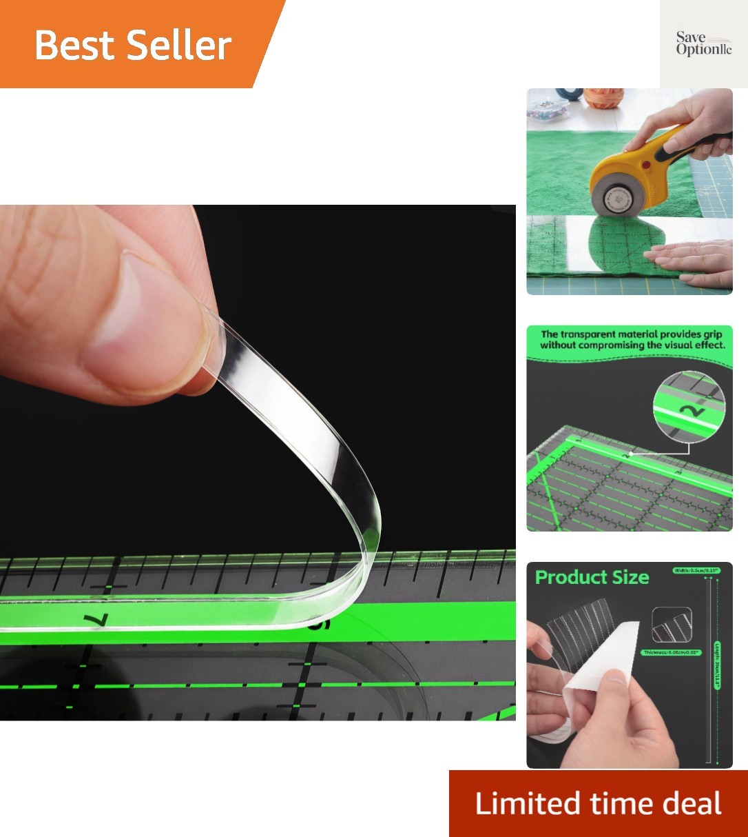 Ruler Grips, Non-Slip Silicone Ruler Rings, Strip, 20PCS | Anti Slip for Quil...