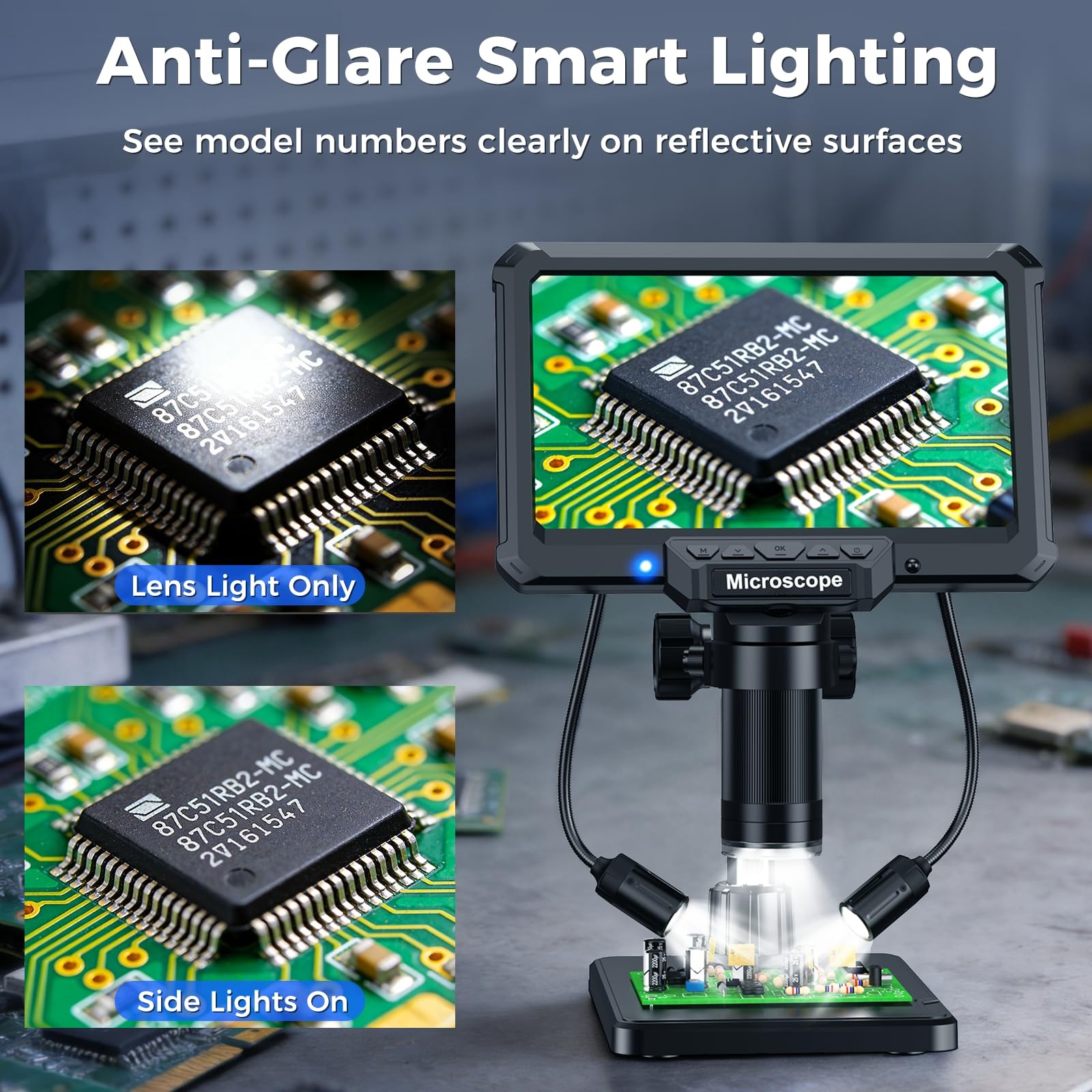 7Inch 1200X Digital Microscope for Electronics Repair