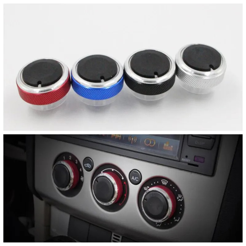 3Pcs/Set Car Air Knob Air Conditioning Heat Control Switch Knob Sticker for Ford