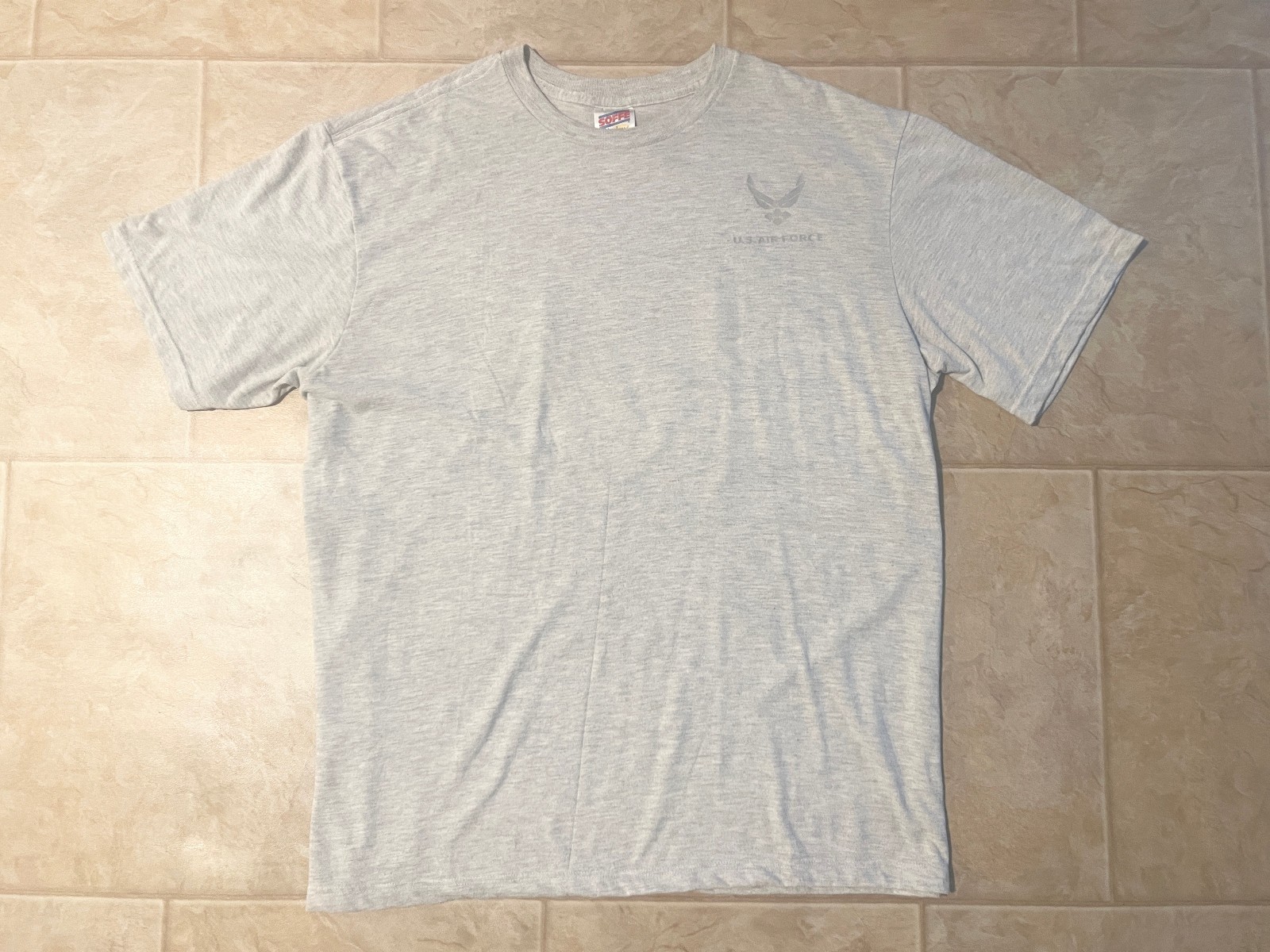 US Air Force Soffe T Shirt XL Gray PT Tee Dri Release Military Training USA Made