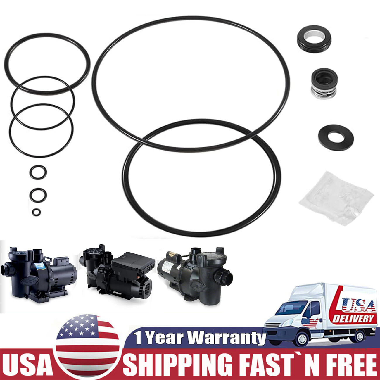 For Jandy Zodiac FHPF, FHPM, FloPro, VS FloPro Pump O-Ring Rebuild Repair Kit