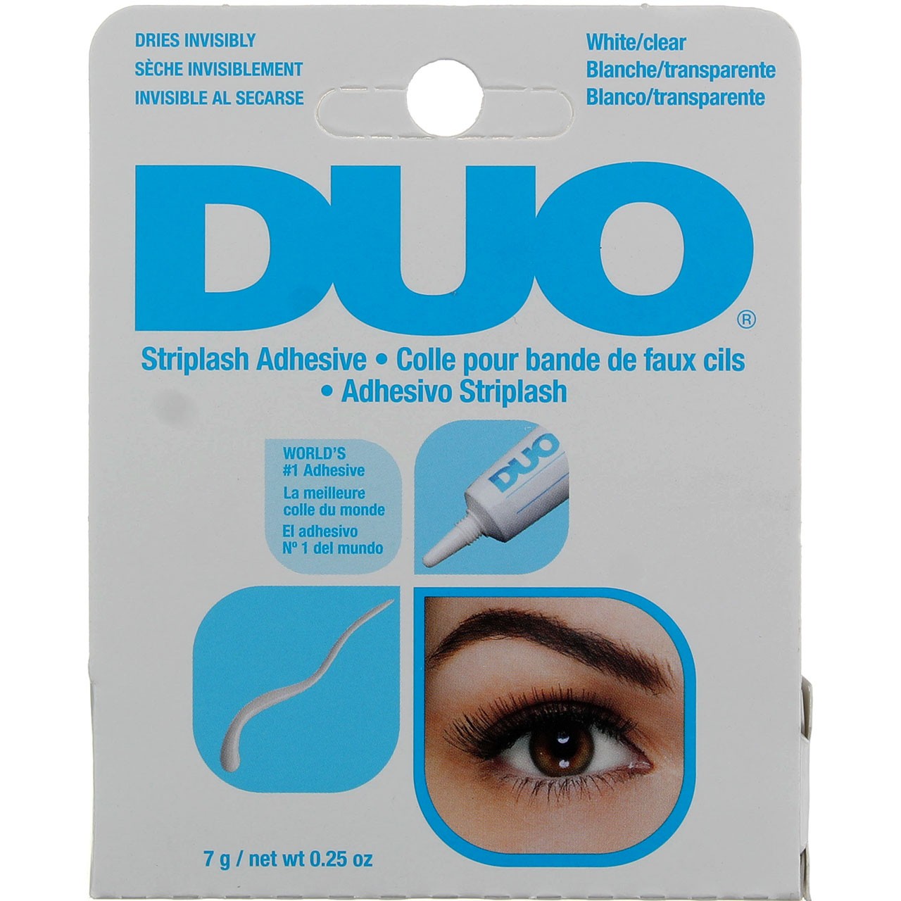 3 Pack DUO Strip Lash Adhesive White/Clear, for strip false eyelash, 0.25 oz